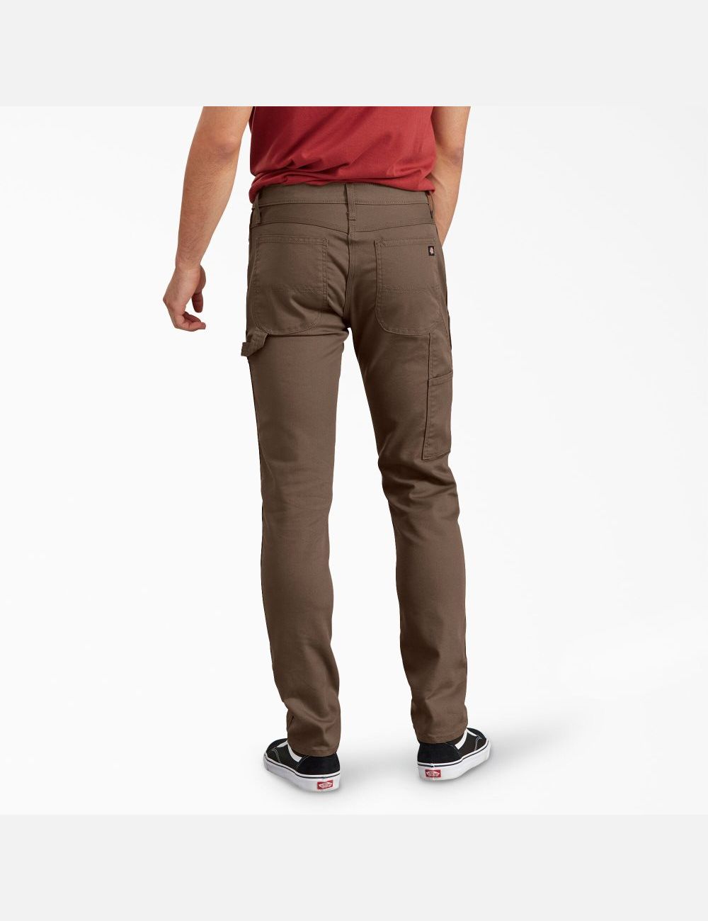 Stonewashed Timber Brown Dickies Slim Tapered Leg Duck Carpenter Pants | 416PQHMWG