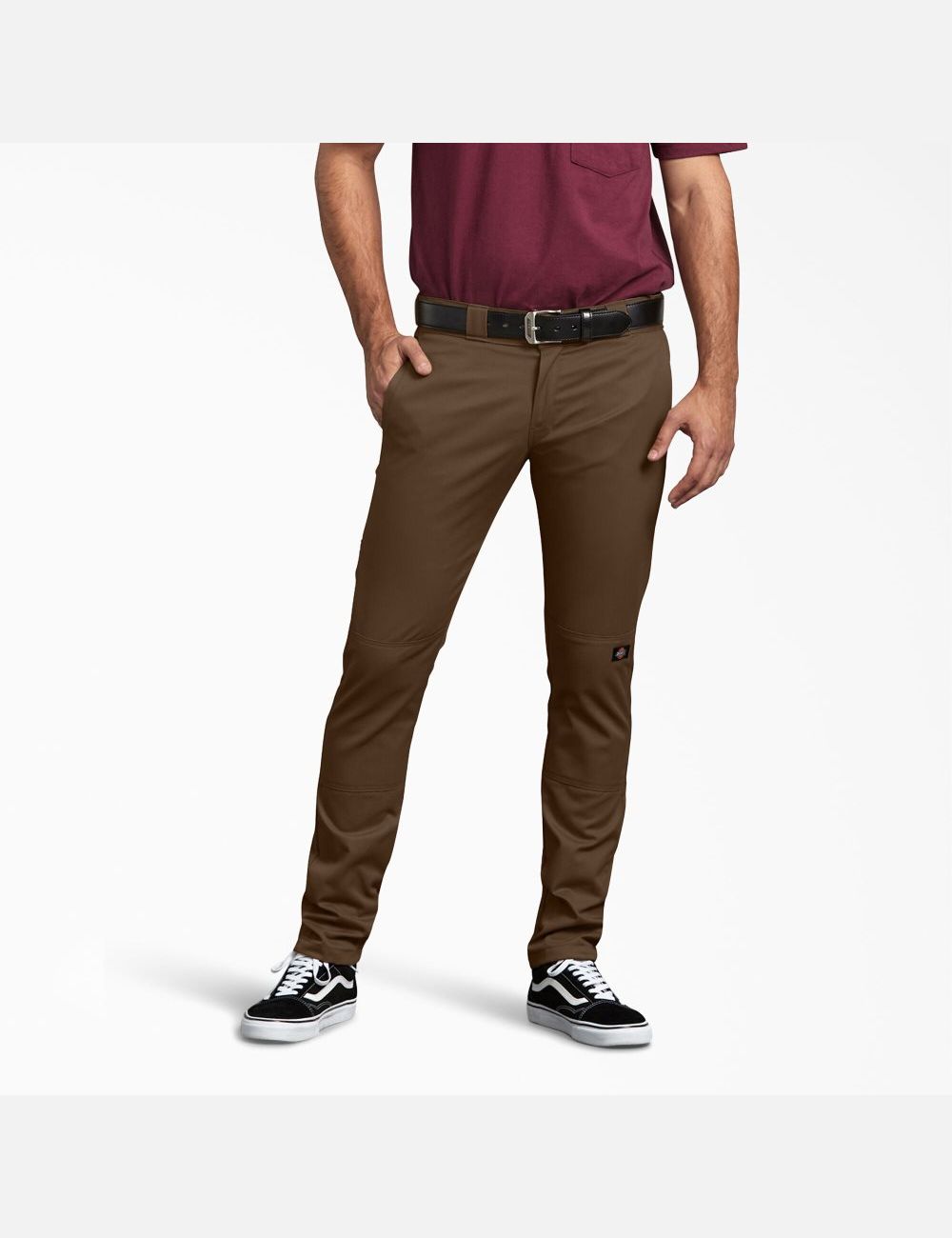 Timber Brown Dickies Skinny Fit Straight Leg Double Knee Pants | 891NYJBMA