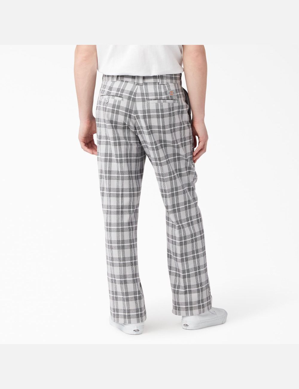 Ultimate Gray Plaid Dickies Flat Front Plaid Pants | 781TIPQVF