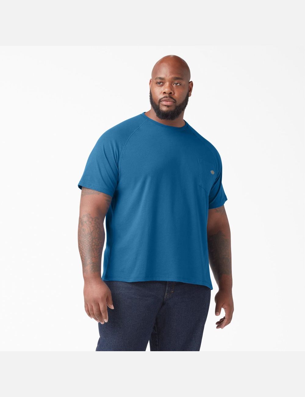 Vallarta Blue Dickies Cooling Short Sleeve T-Shirts | 301DRKGWU