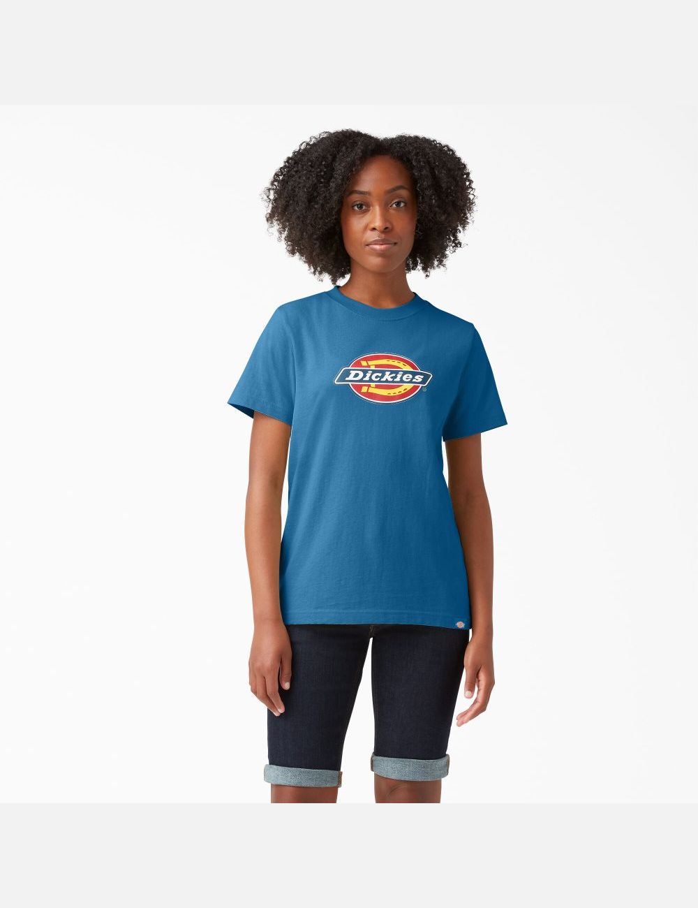 Vallarta Blue Dickies Graphic Logo T-Shirts | 620CAWBFZ