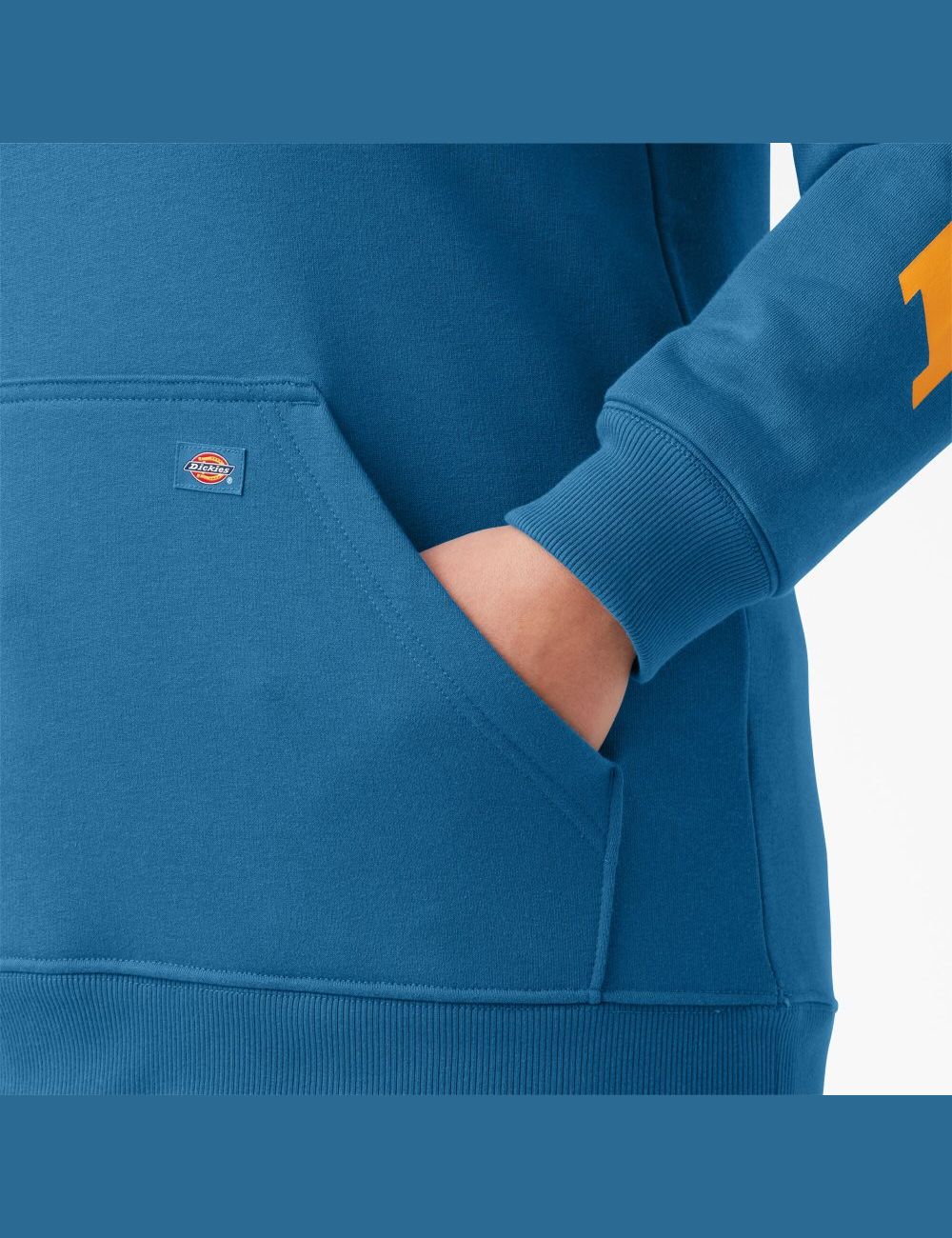 Vallarta Blue Dickies Plus Heavyweight Logo Sleeve Outerwear | 915MKOAPV