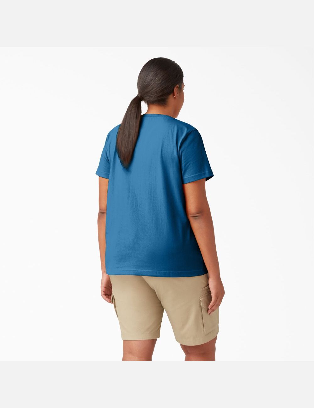 Vallarta Blue Dickies Plus Heavyweight Short Sleeve Tops | 697FOUTYN