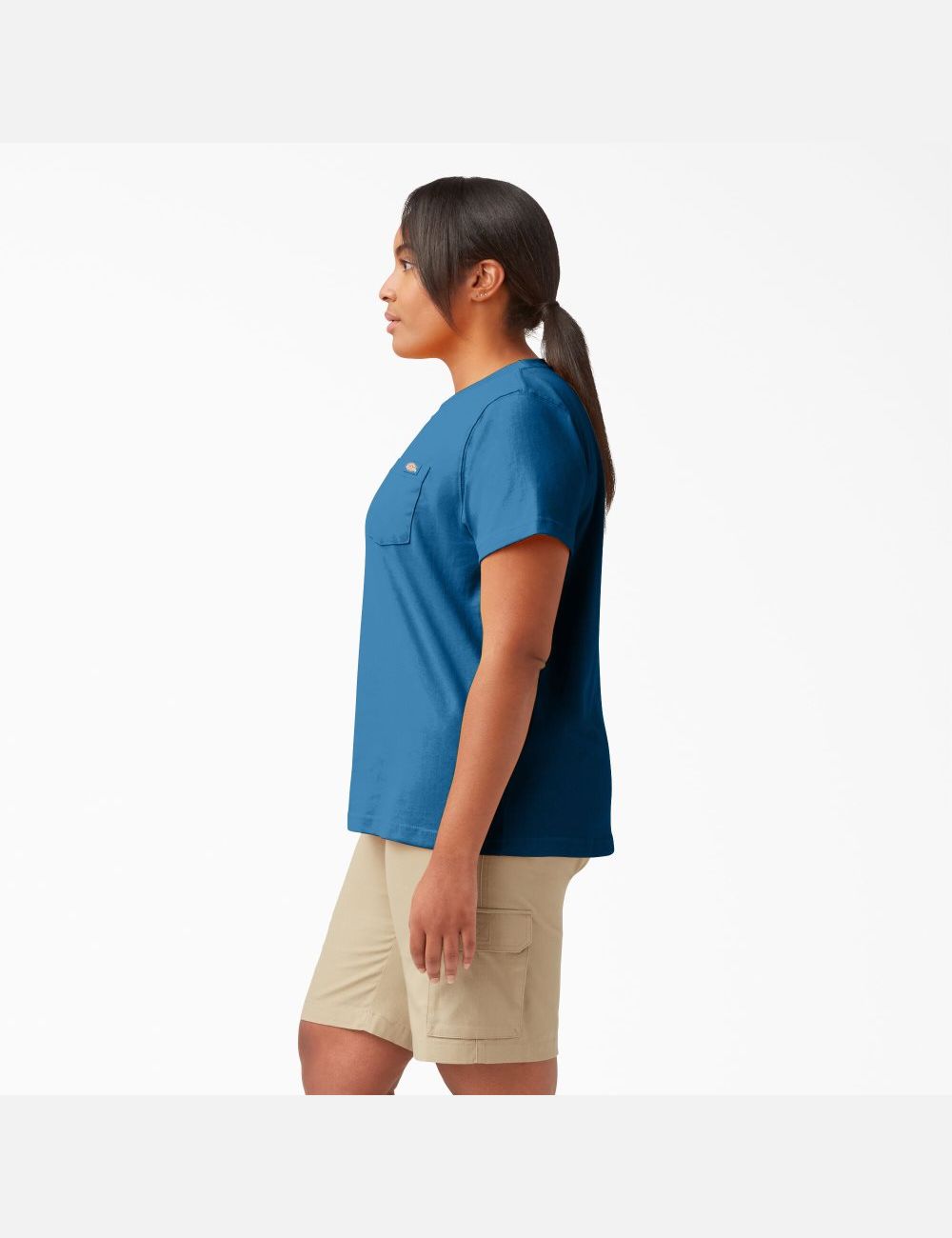 Vallarta Blue Dickies Plus Heavyweight Short Sleeve Tops | 697FOUTYN