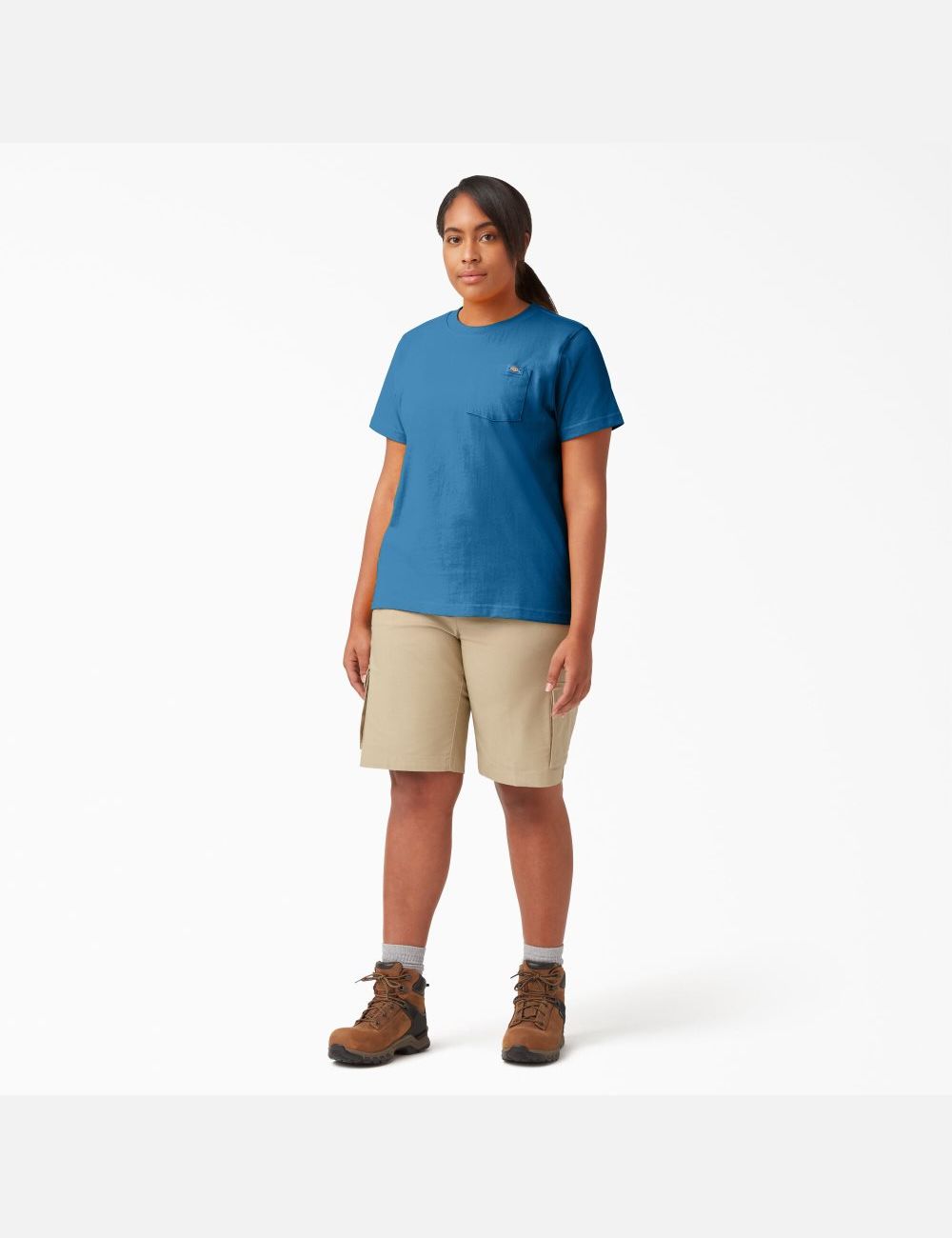 Vallarta Blue Dickies Plus Heavyweight Short Sleeve Tops | 697FOUTYN