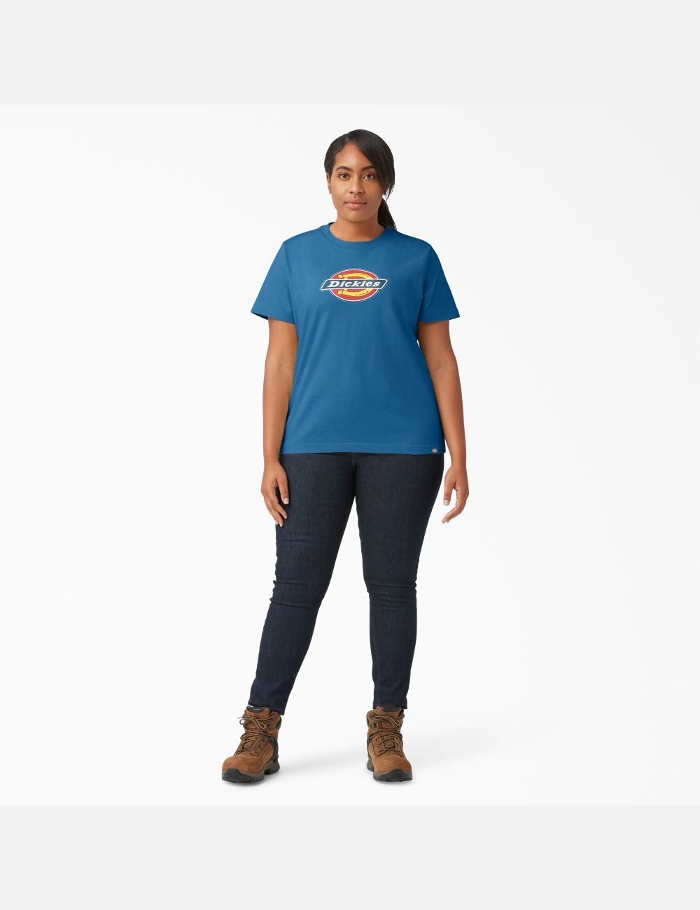 Vallarta Blue Dickies Plus Logo Graphic T-Shirts | 153LYSBQF