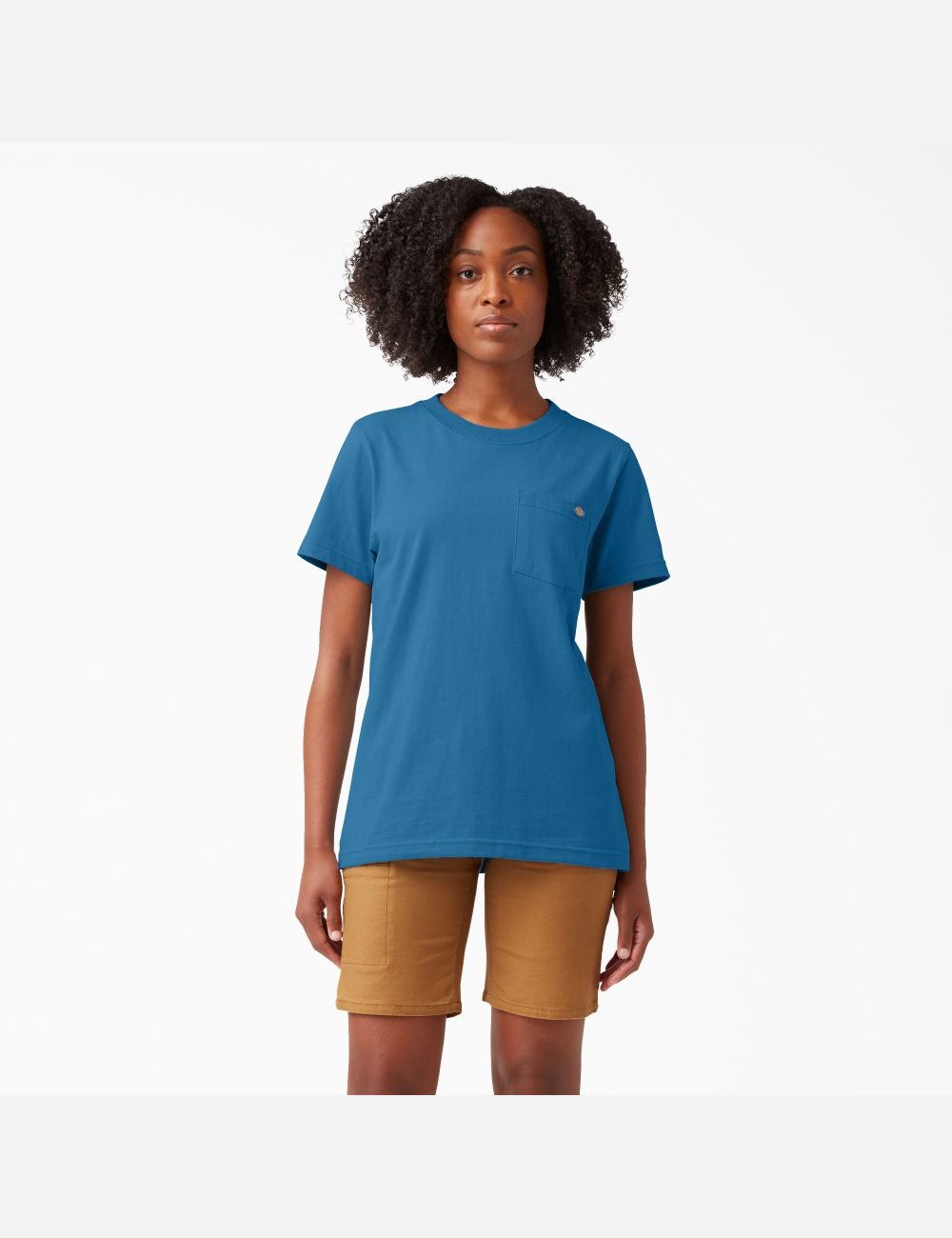 Vallarta Blue Dickies Short Sleeve Heavyweight T-Shirts | 984KEFURP