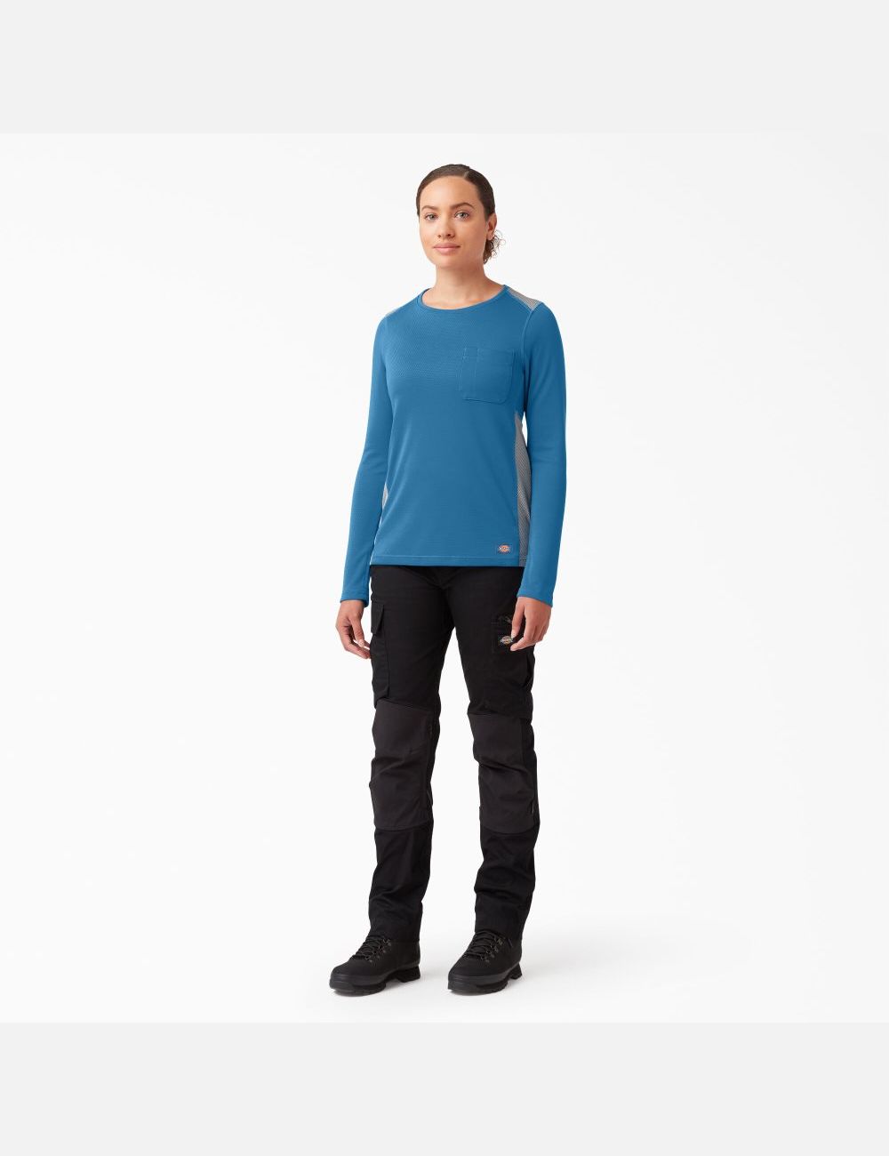 Vallarta Blue Dickies Temp-iQ 365 Long Sleeve T-Shirts | 634FDQUAY