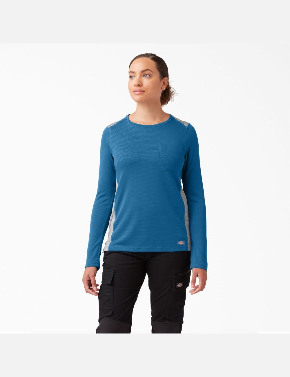 Vallarta Blue Dickies Temp-iQ 365 Long Sleeve T-Shirts | 634FDQUAY