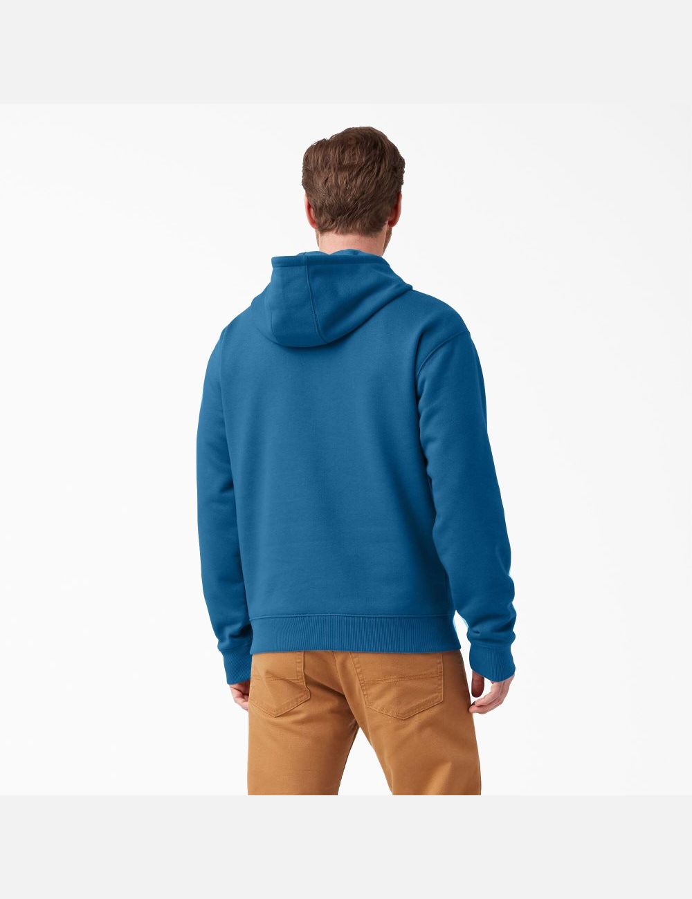 Vallarta Blue Dickies Water Repellent Logo Sleeve Hoodies | 625SYBOLM