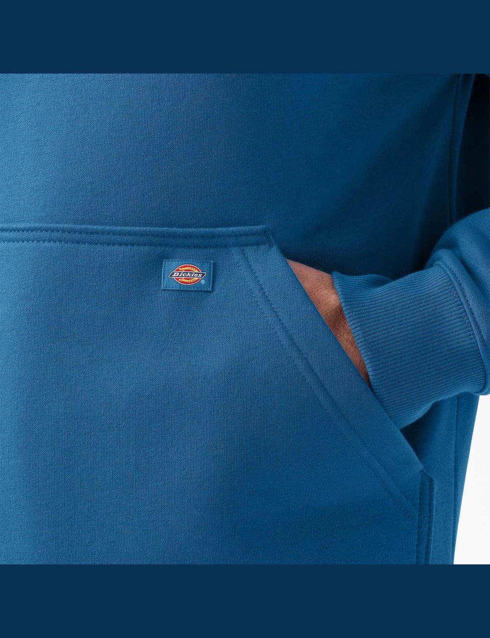 Vallarta Blue Dickies Water Repellent Logo Sleeve Hoodies | 625SYBOLM