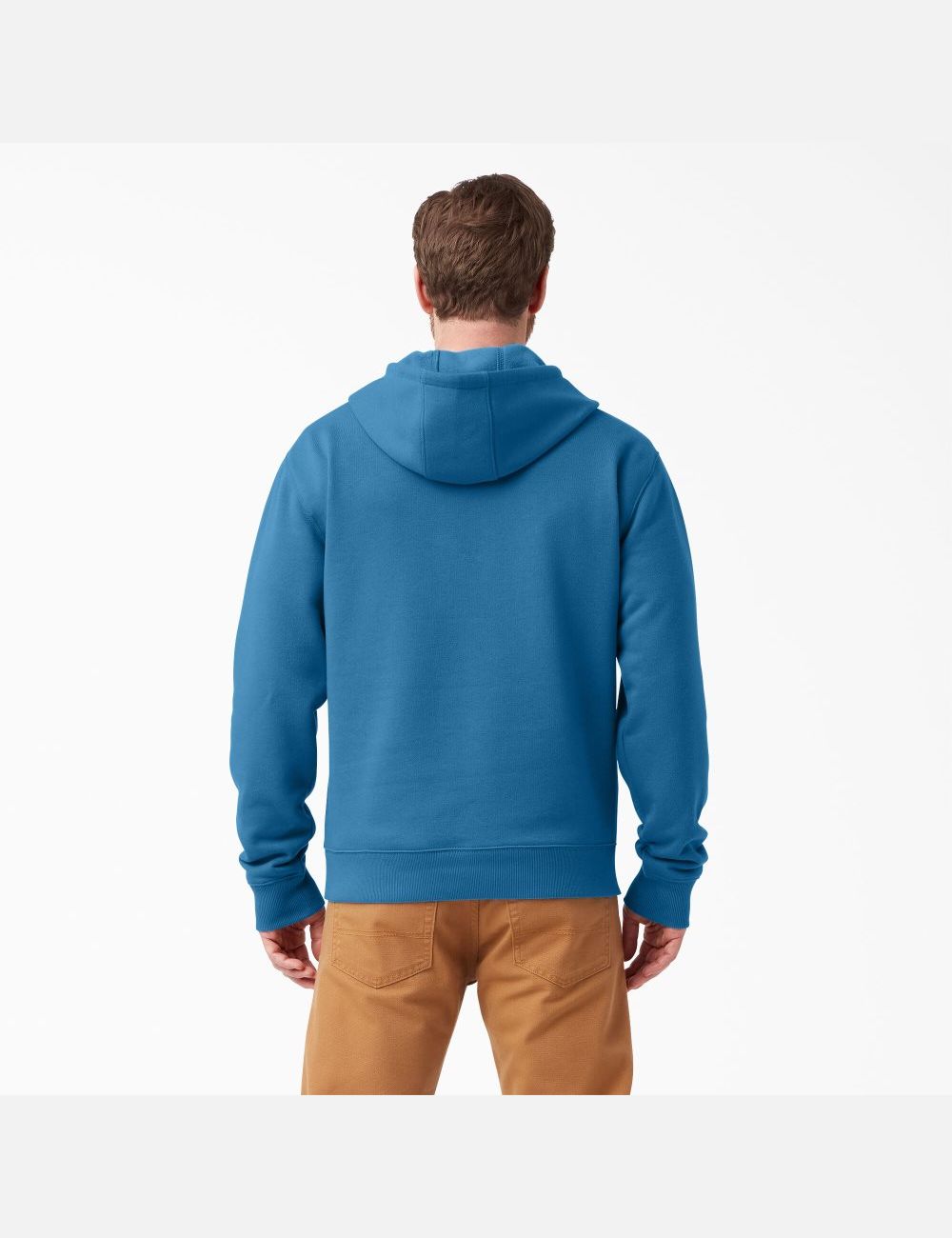 Vallarta Blue Dickies Water Repellent Tri-Color Logo Hoodies | 285VQRAWU