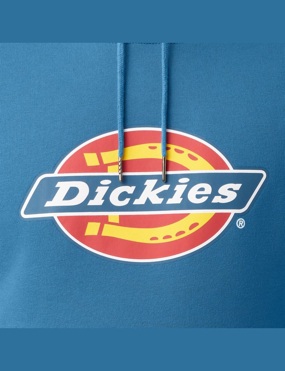 Vallarta Blue Dickies Water Repellent Tri-Color Logo Hoodies | 285VQRAWU