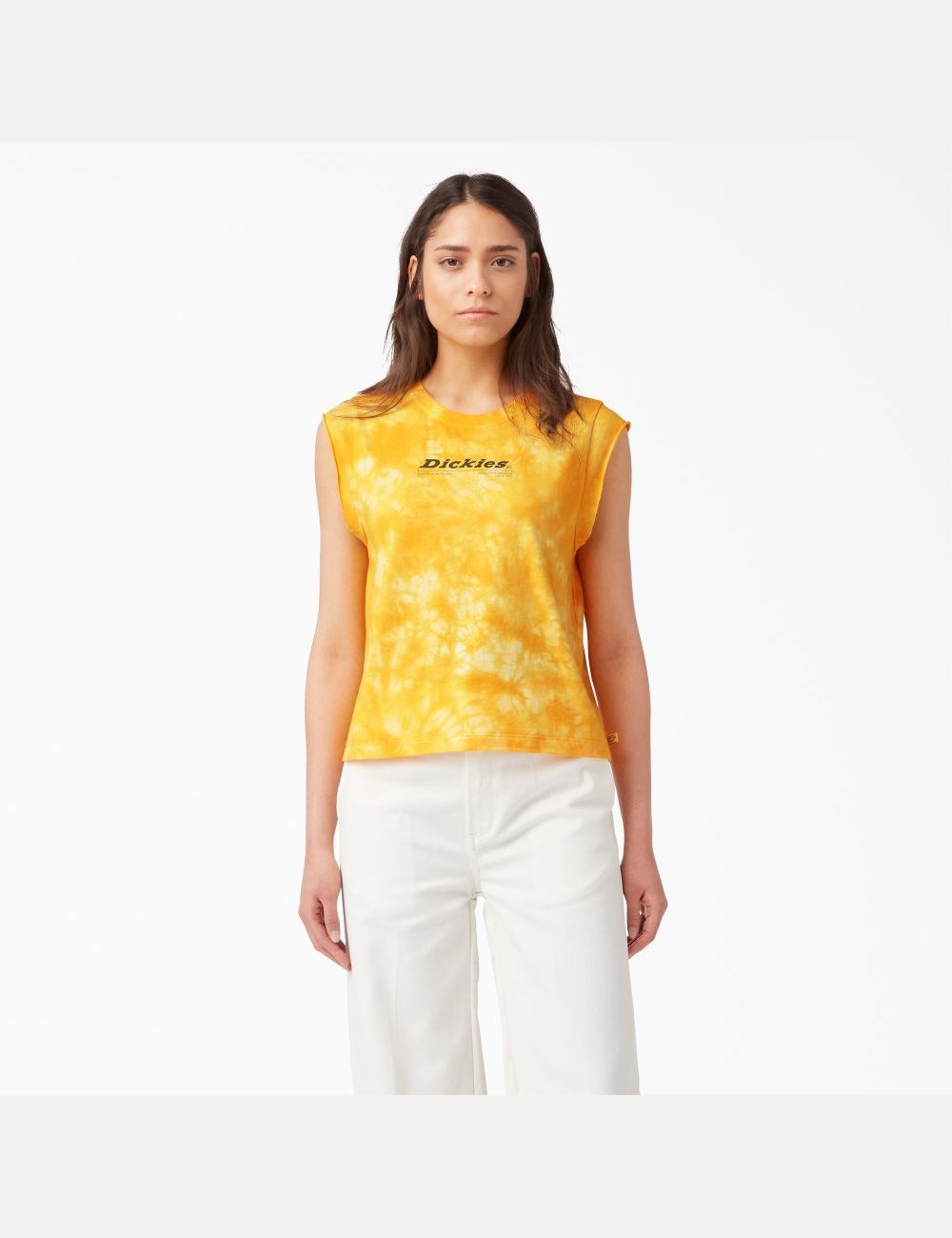 Washed Radiant Yellow Dickies Graphic Tank Top | 307CGIZJF