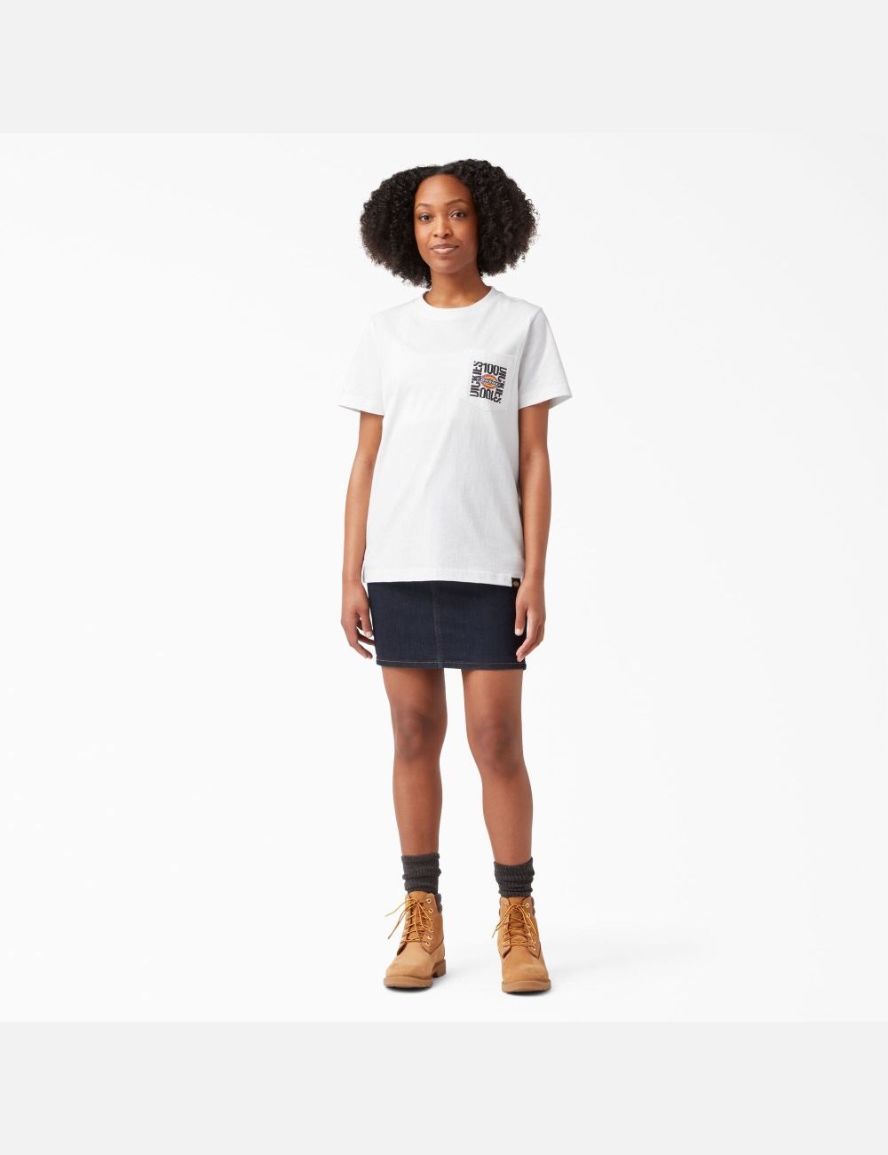 White Dickies 100 Year Graphic T-Shirts | 613YWUHGJ