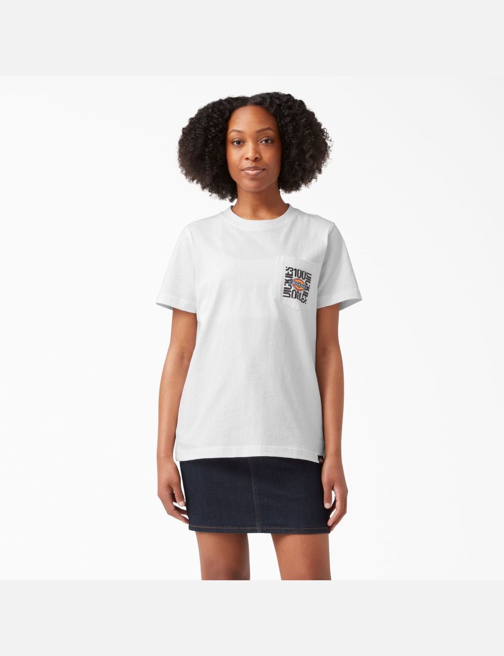 White Dickies 100 Year Graphic T-Shirts | 613YWUHGJ