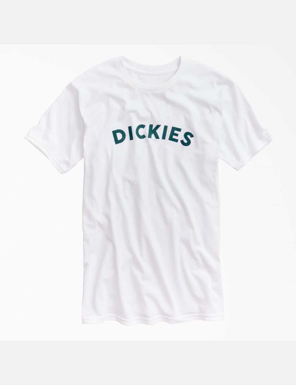 White Dickies Block Text Graphic T-Shirts | 052XWBFID