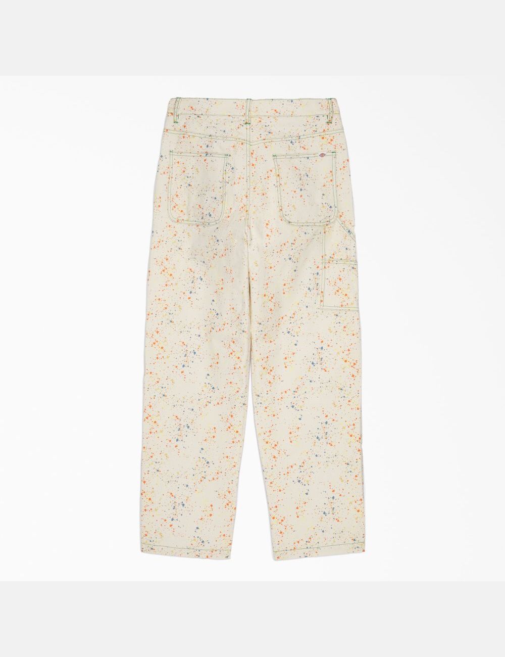 White Dickies Brain Dead Paint Splatter Canvas Pants | 195ZWPUIO