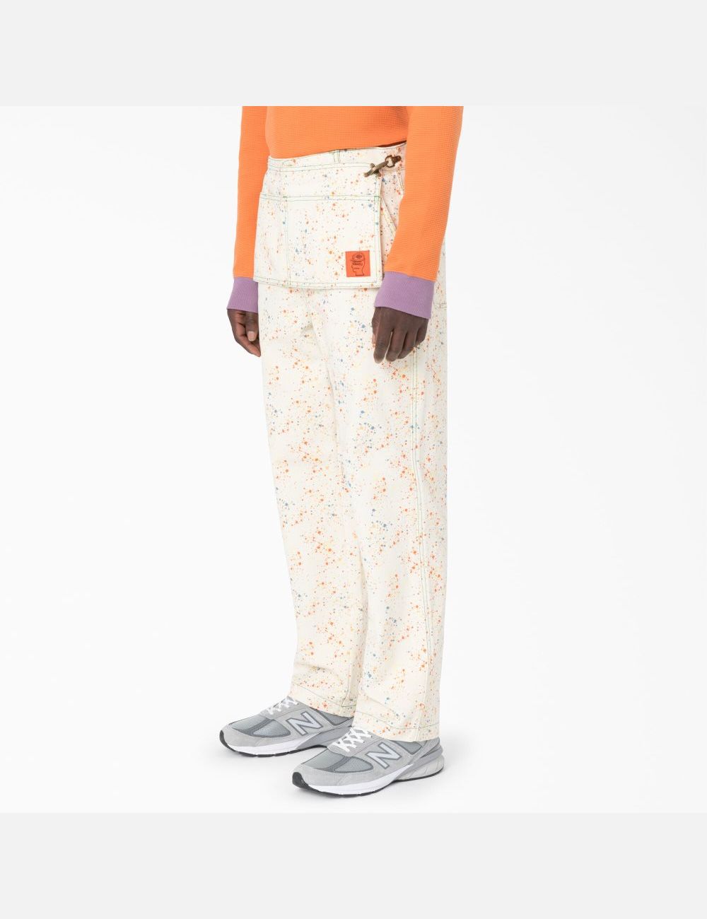 White Dickies Brain Dead Paint Splatter Canvas Pants | 195ZWPUIO