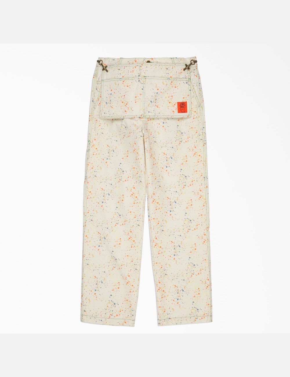 White Dickies Brain Dead Paint Splatter Canvas Pants | 195ZWPUIO