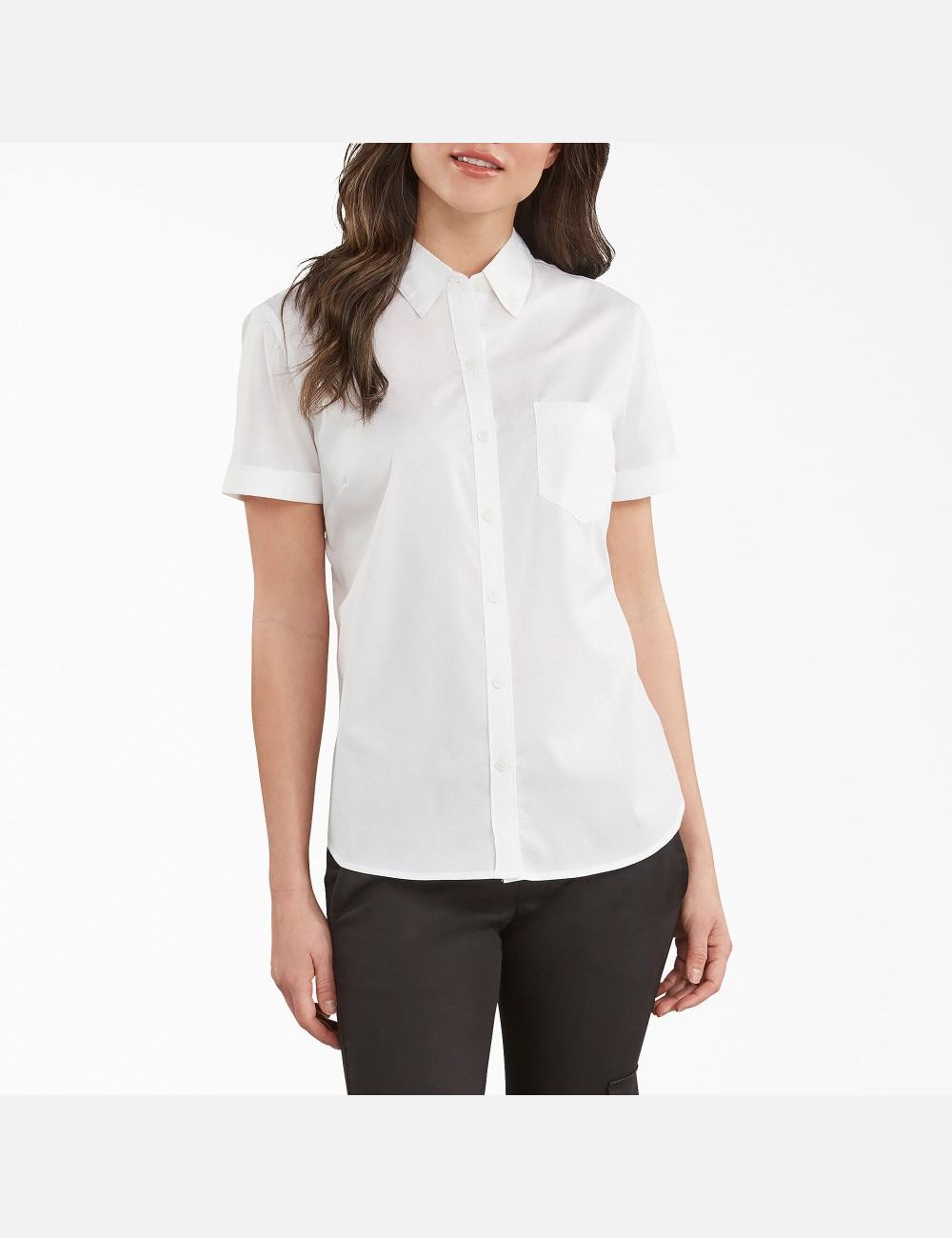 White Dickies Button-Up Button Up | 481YBKCPO