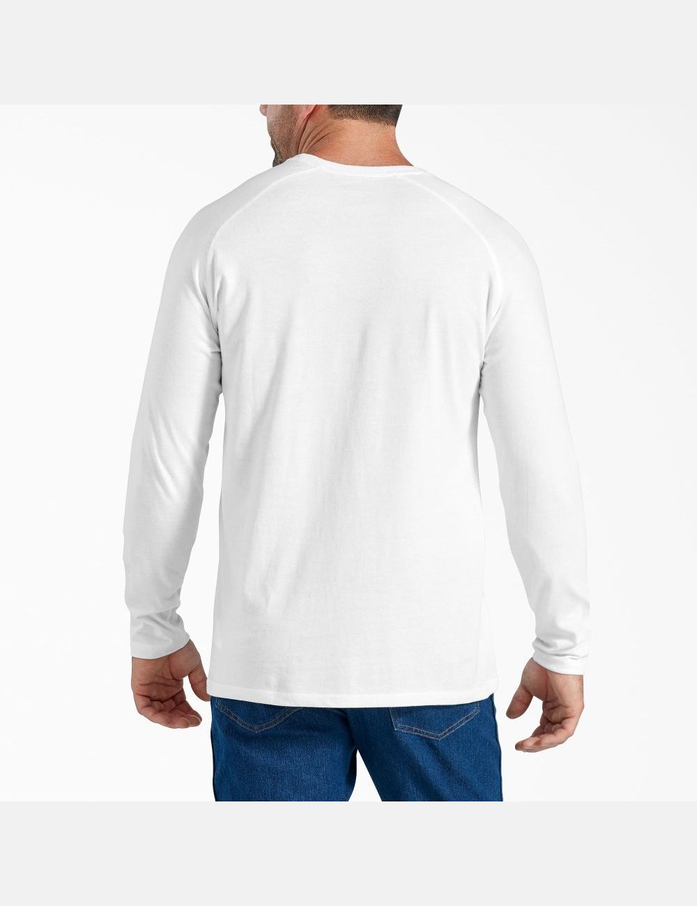 White Dickies Cooling Long Sleeve Shirts | 356SCGDKP