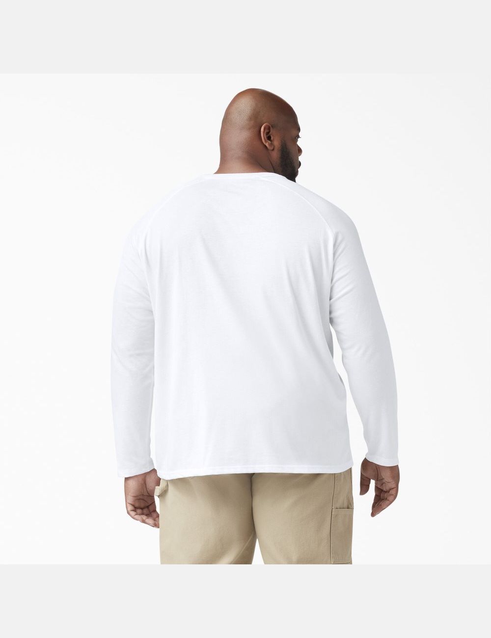 White Dickies Cooling Long Sleeve Shirts | 356SCGDKP