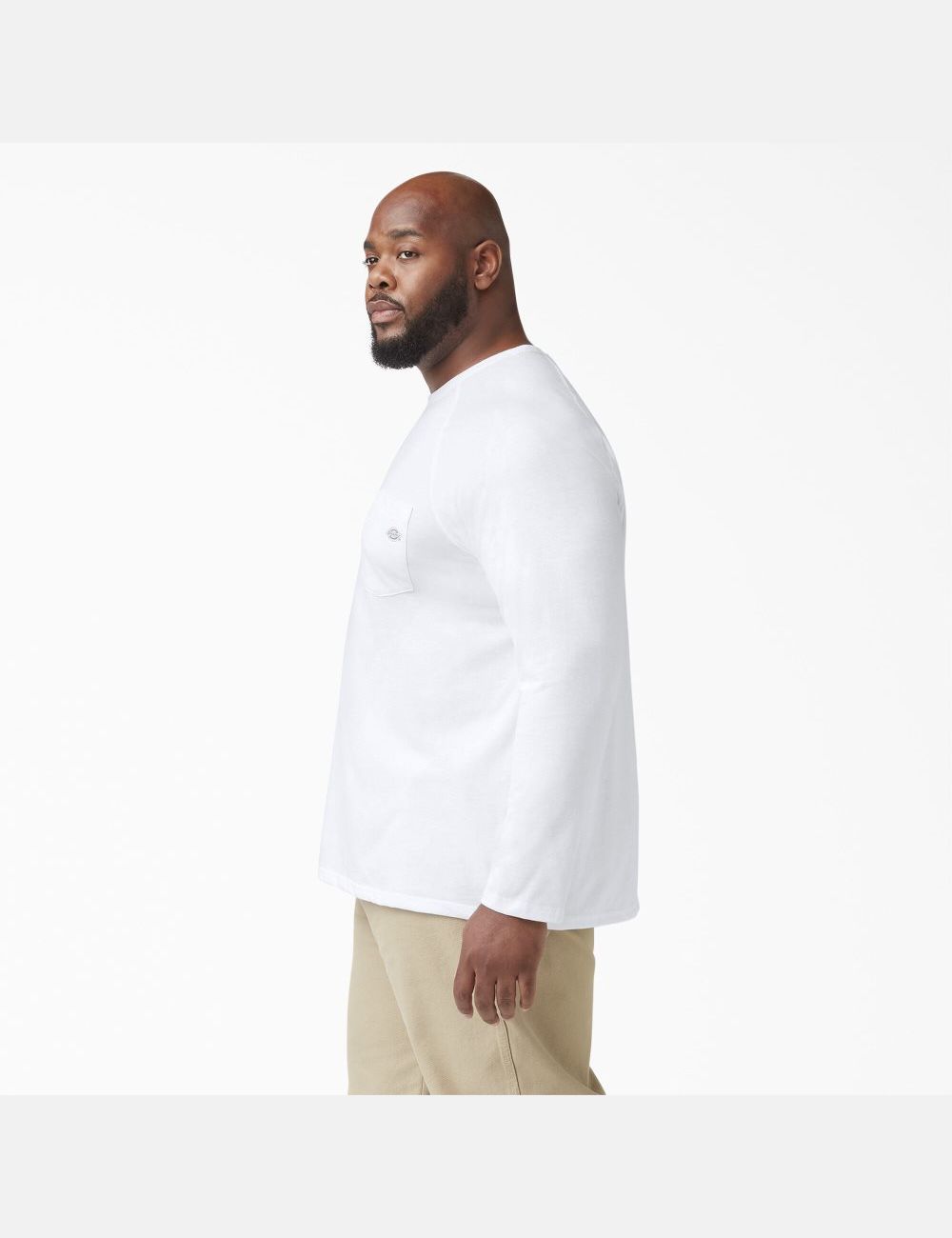 White Dickies Cooling Long Sleeve Shirts | 356SCGDKP