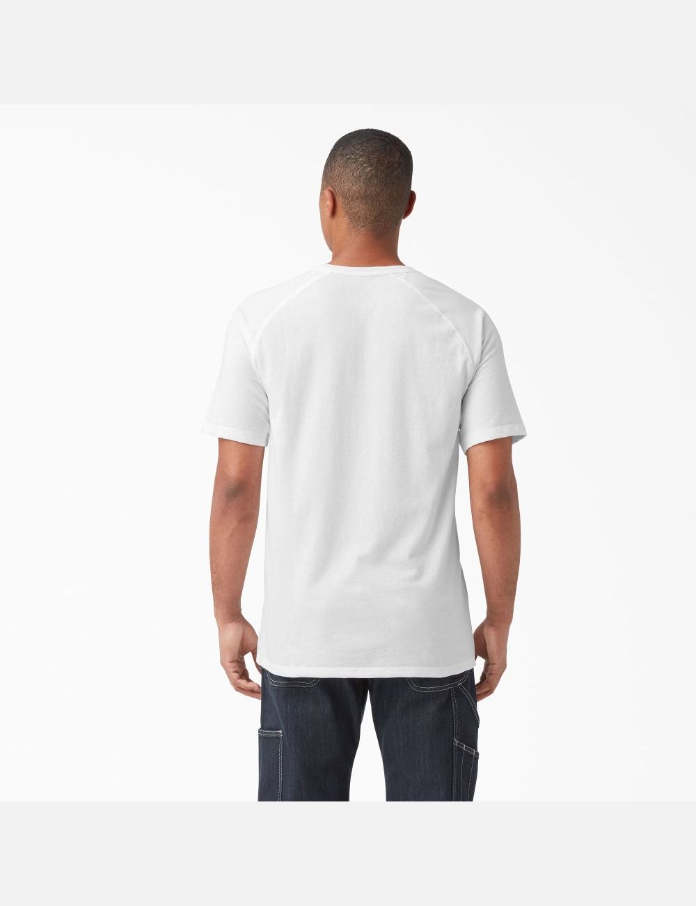 White Dickies Cooling Short Sleeve Shirts | 652BMEVCD