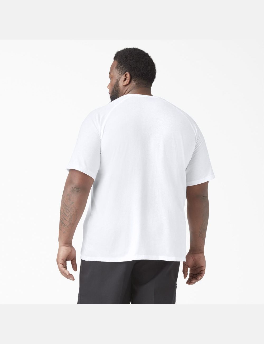 White Dickies Cooling Short Sleeve Shirts | 652BMEVCD