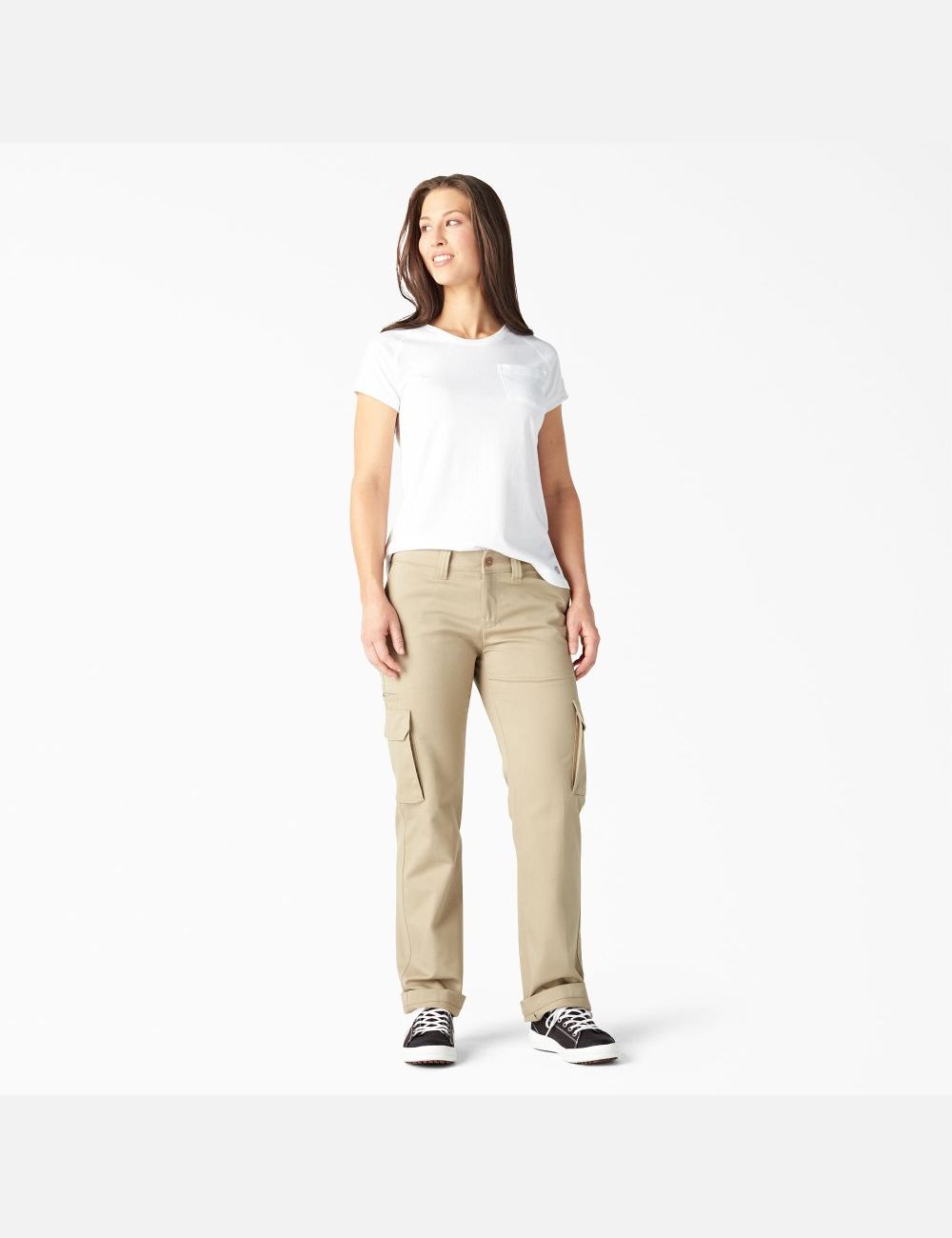 White Dickies Cooling Short Sleeve T-Shirts | 184DAMXGF