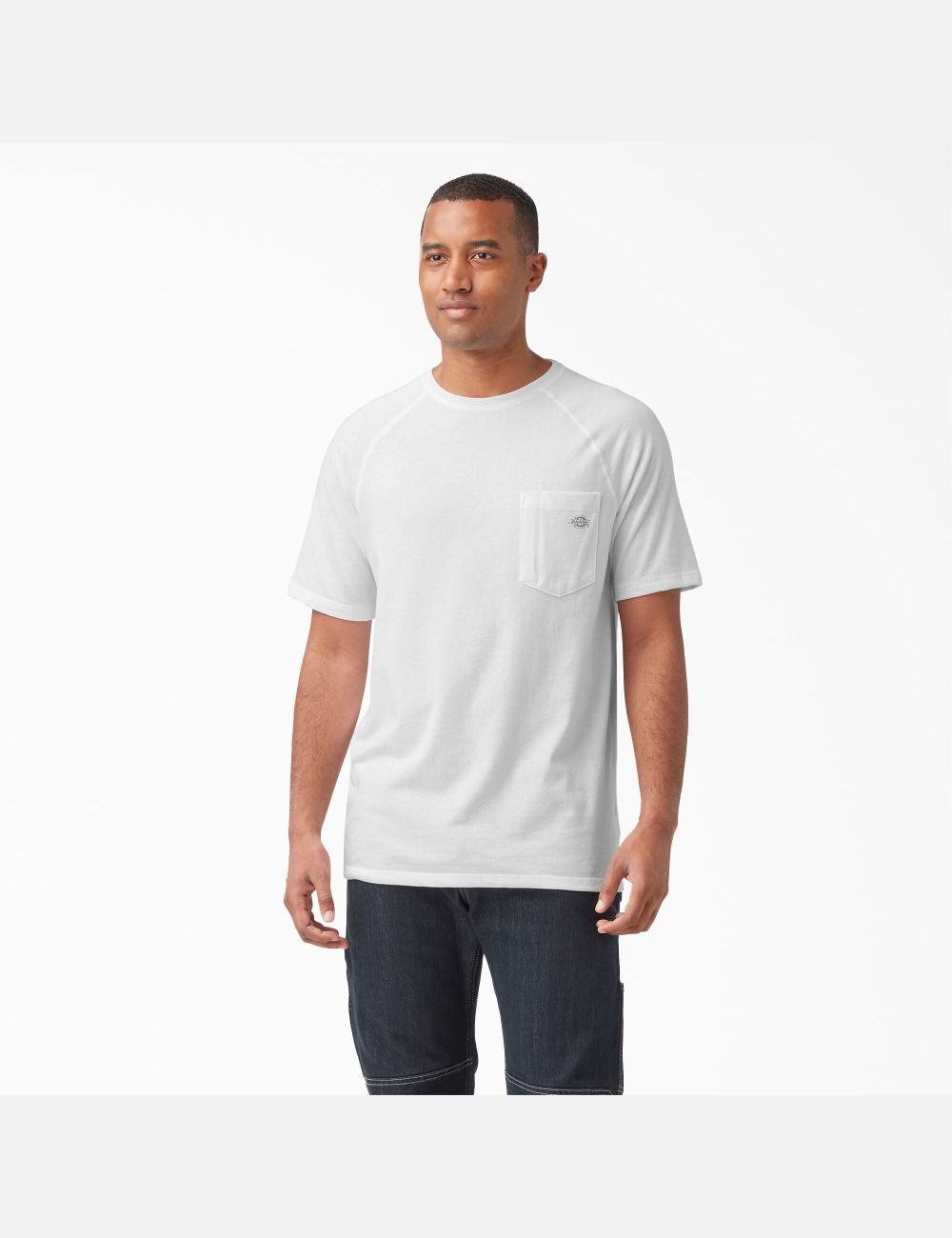 White Dickies Cooling Short Sleeve T-Shirts | 542TGIXZY