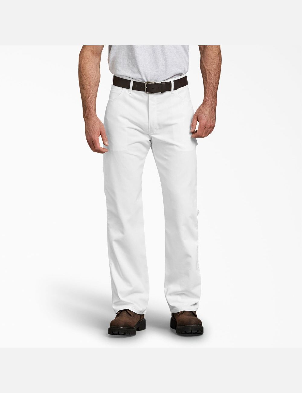 White Dickies FLEX Relaxed Straight Leg Painters Painter Pants | 164KJVXWY