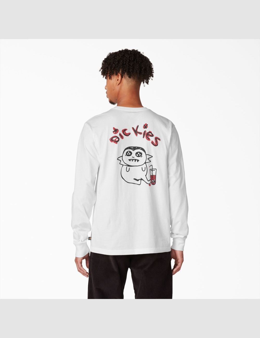 White Dickies Franky Villani Drunkula Graphic Long Sleeve T-Shirts | 913KCZBQN