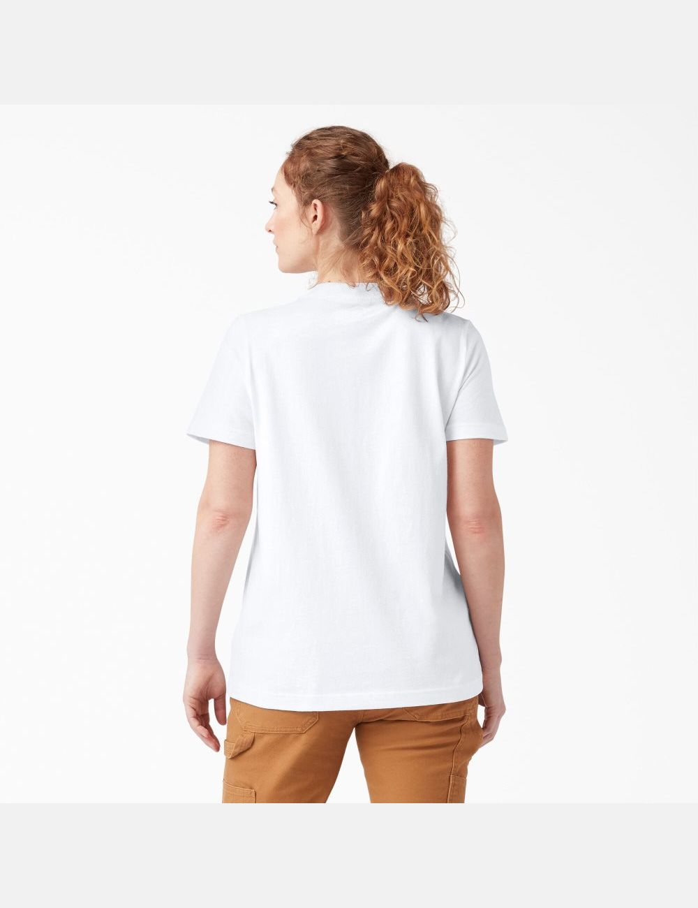 White Dickies Graphic Logo T-Shirts | 049AGNZRT