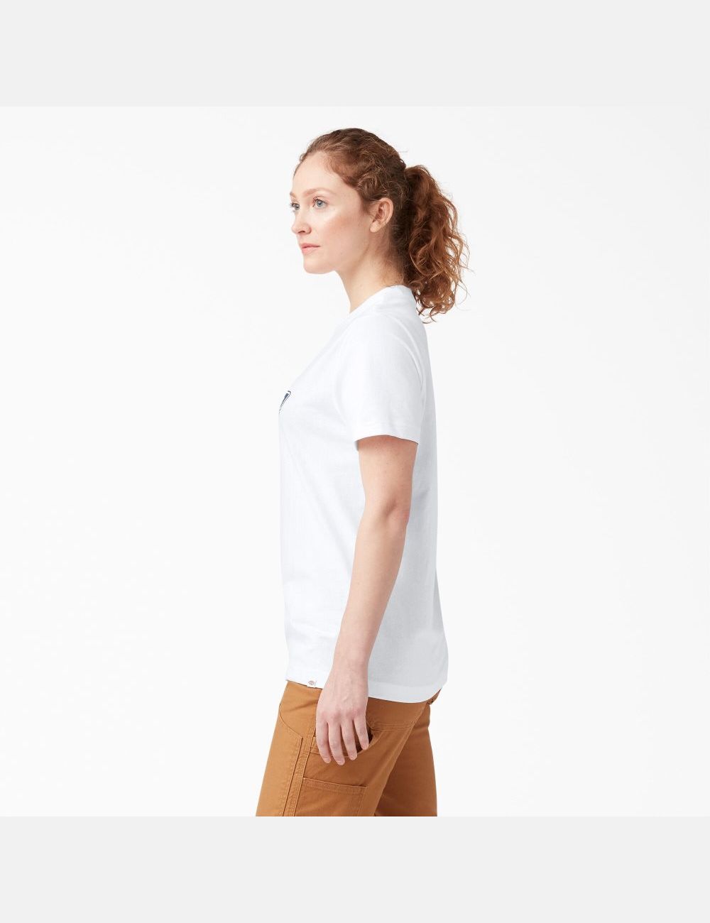 White Dickies Graphic Logo T-Shirts | 049AGNZRT