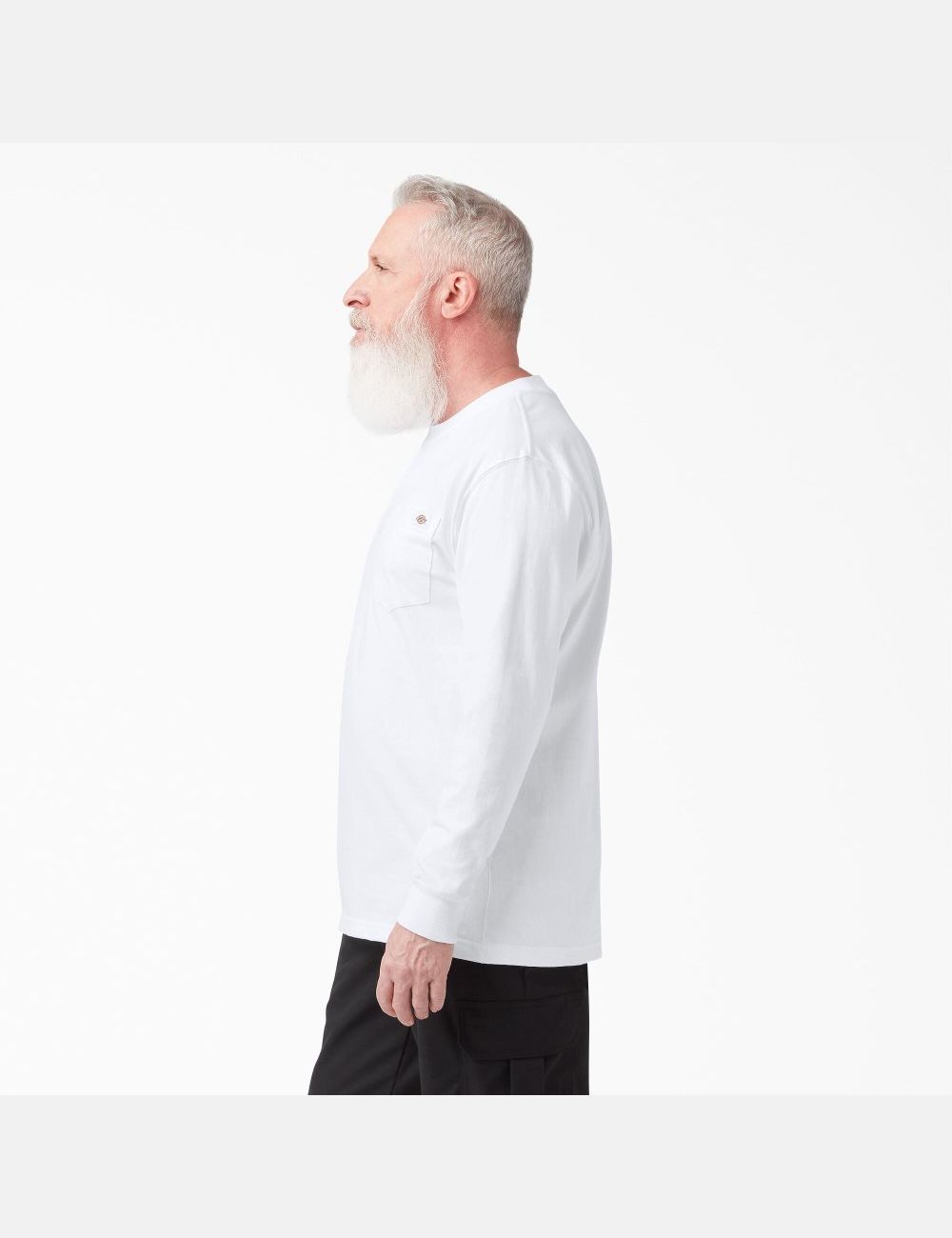 White Dickies Heavyweight Crew Neck Shirts | 792ANMFCU