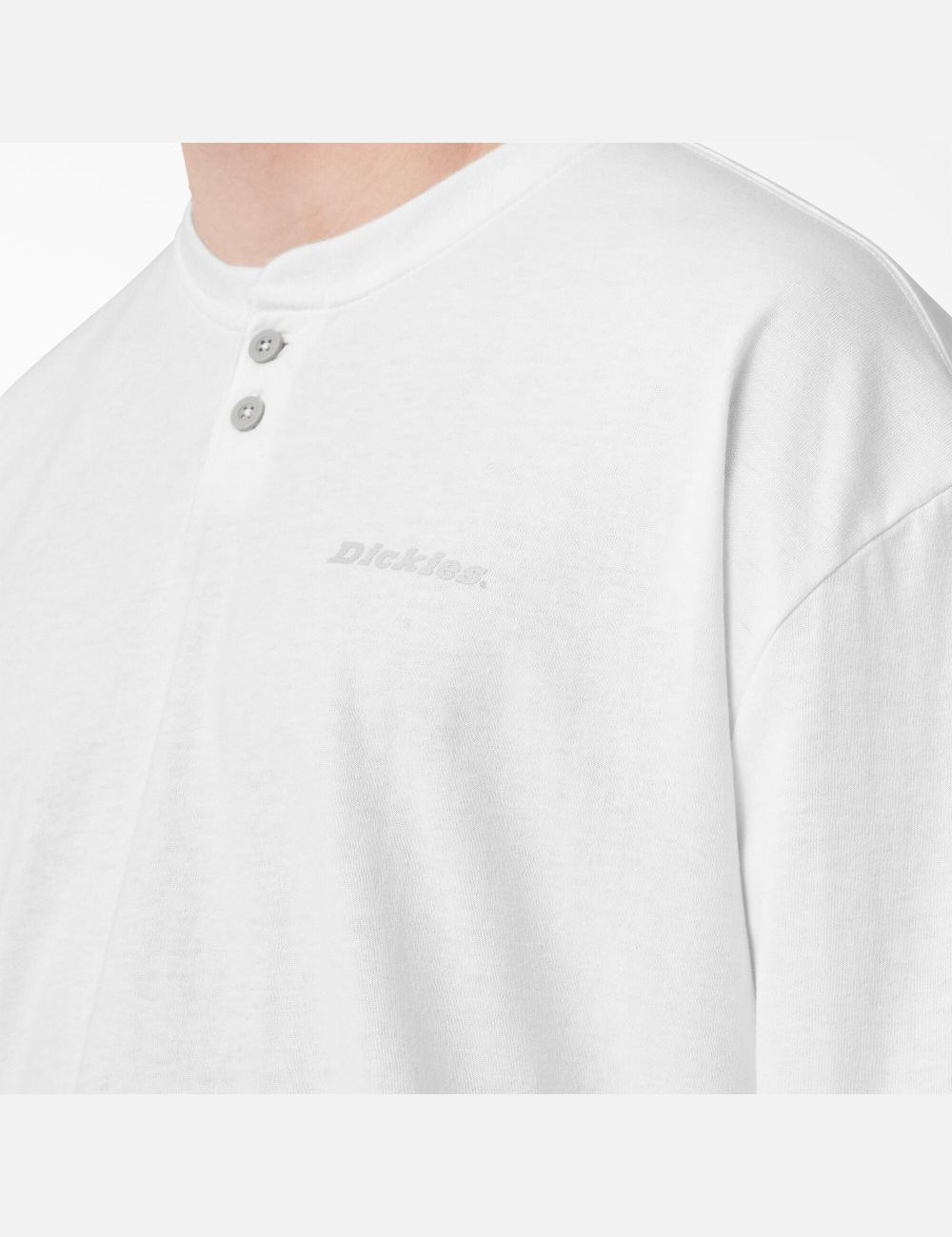 White Dickies Henley Long Sleeve T-Shirts | 103JYXQUZ