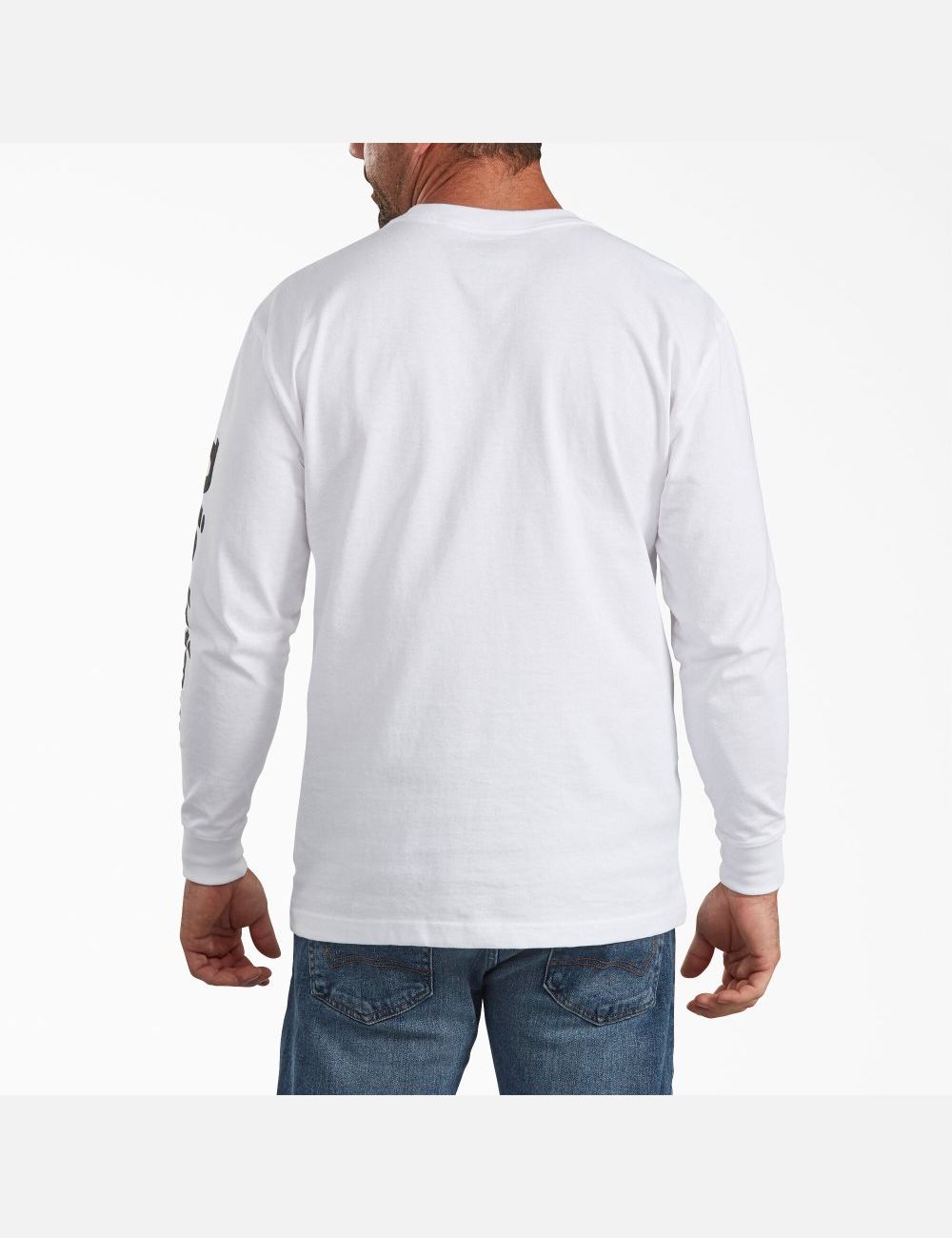 White Dickies Long-Sleeve Graphic T-Shirts | 194ONBHFG