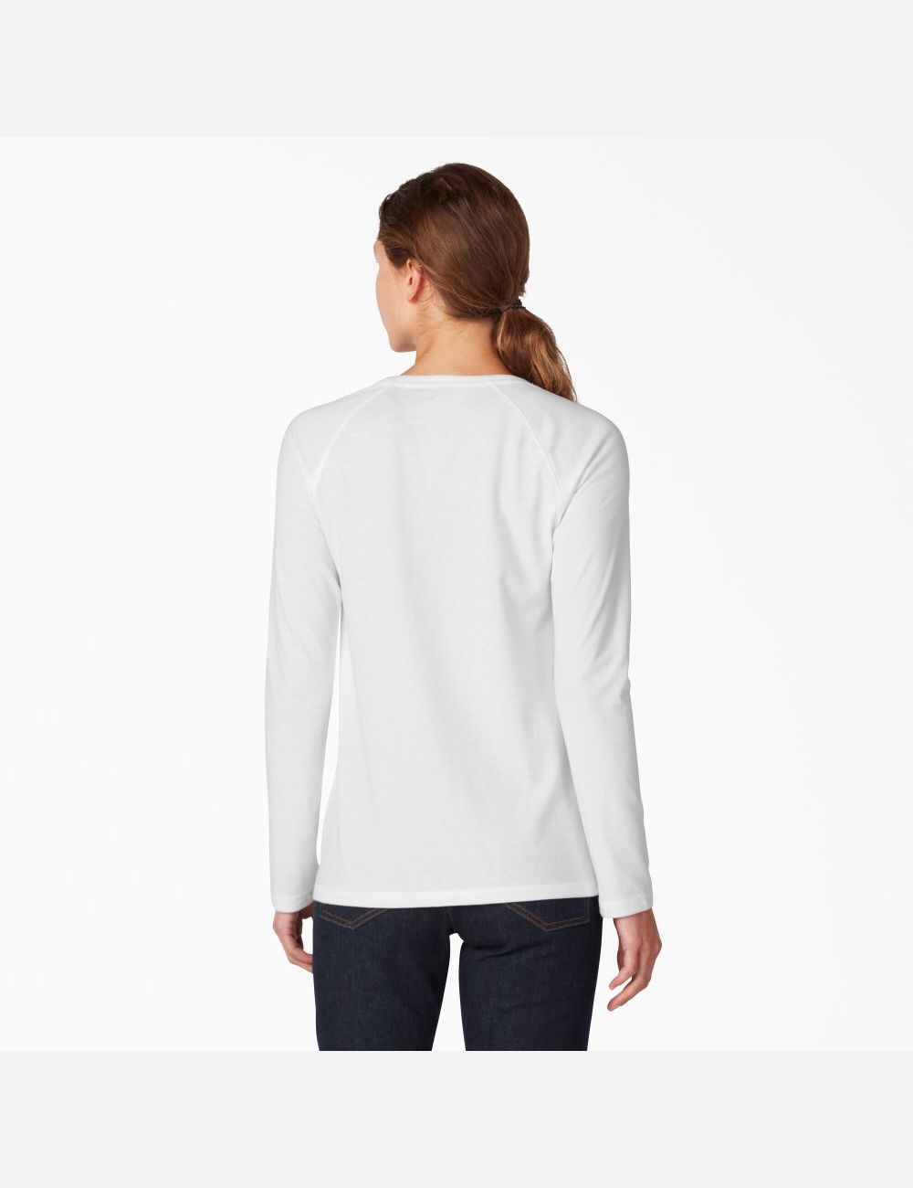 White Dickies Long Sleeve T-Shirt Long Sleeve T-Shirts | 467JKCBXH