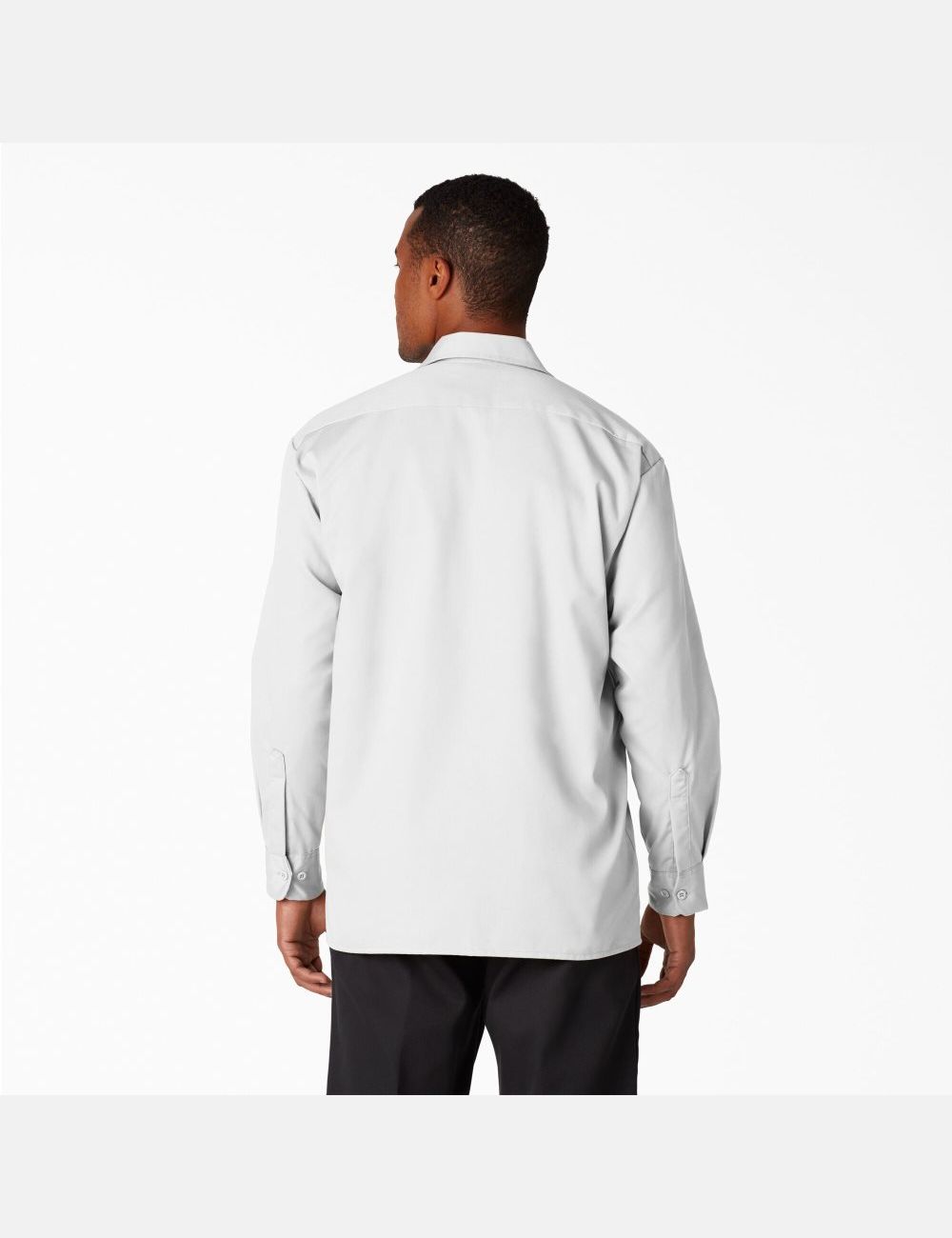 White Dickies Long Sleeve Work Shirts | 726XHIAJD