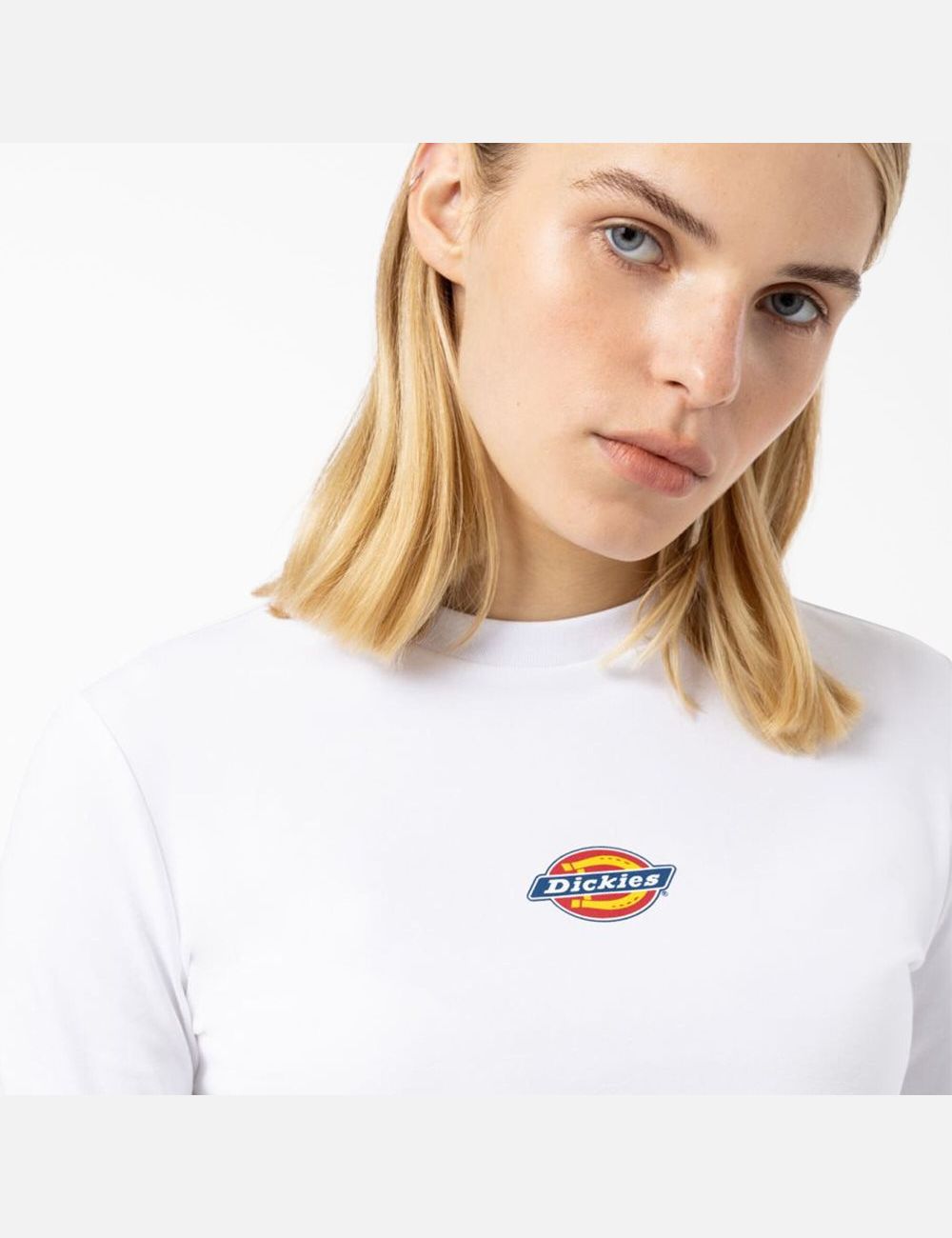 White Dickies Maple Valley Long Sleeve T-Shirt Cropped Tops | 174WDICOA