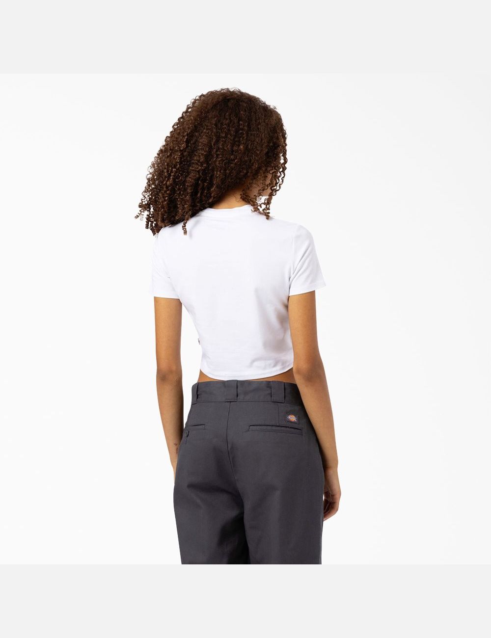 White Dickies Maple Valley T-Shirt Cropped Tops | 547IUEYAF