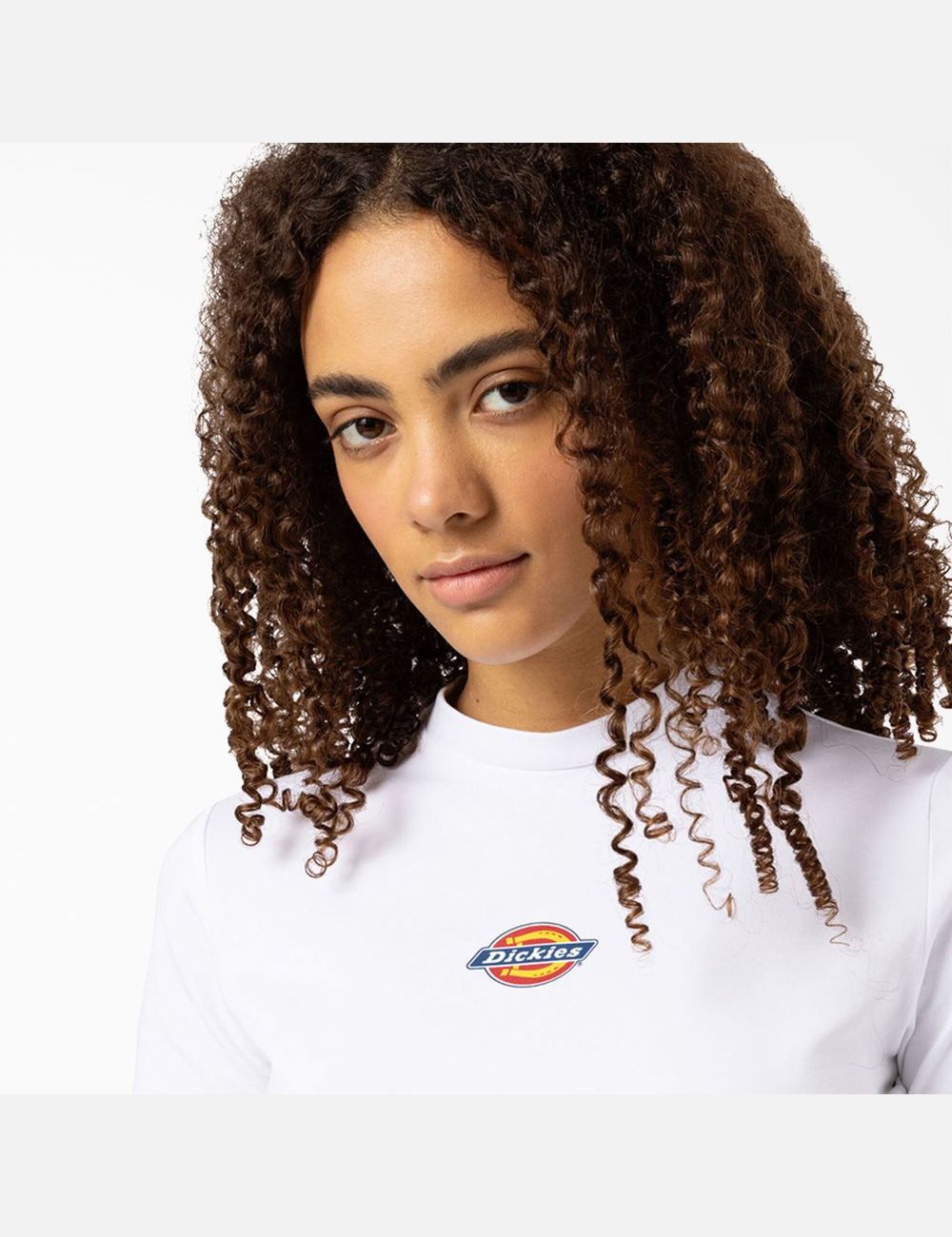 White Dickies Maple Valley T-Shirt Cropped Tops | 547IUEYAF