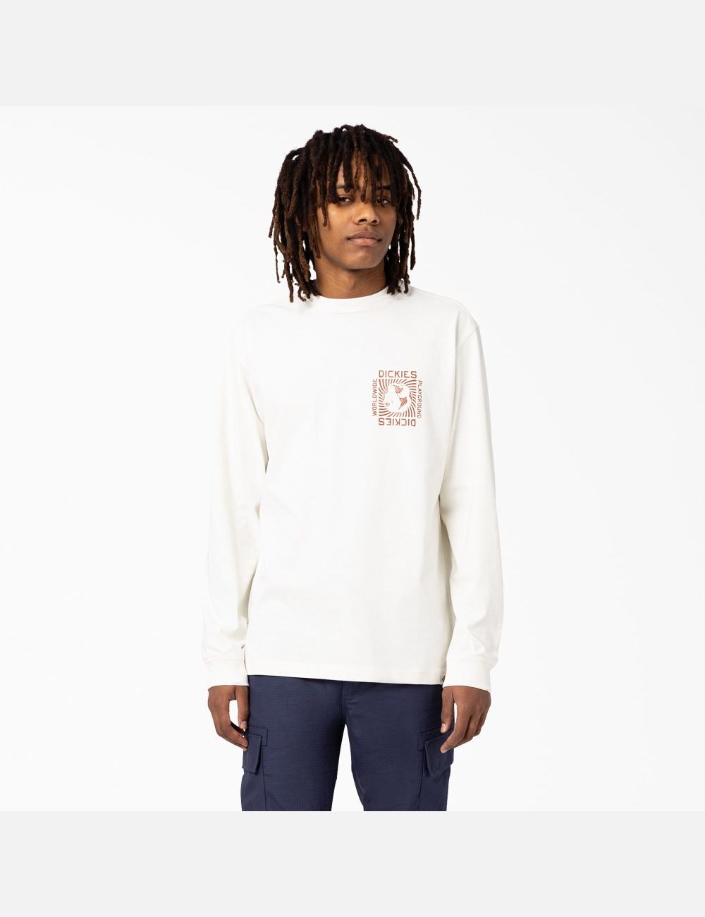 White Dickies Marbury Long Sleeve T-Shirts | 498GYDEAB