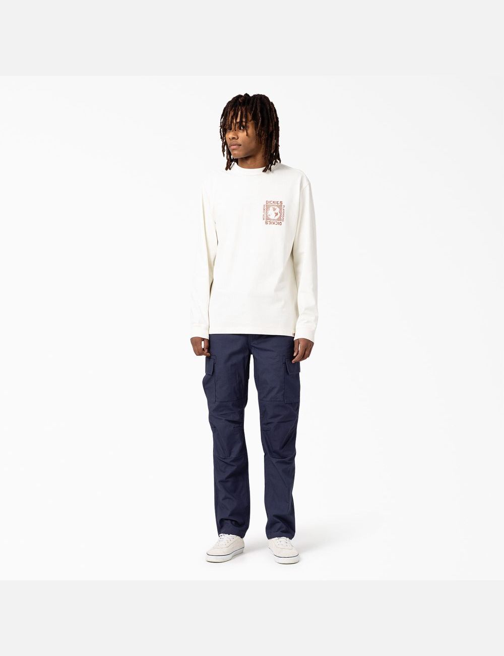 White Dickies Marbury Long Sleeve T-Shirts | 498GYDEAB