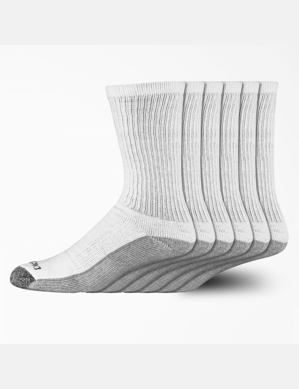 White Dickies Moisture Control Crew Work Socks | 657ZATQIR