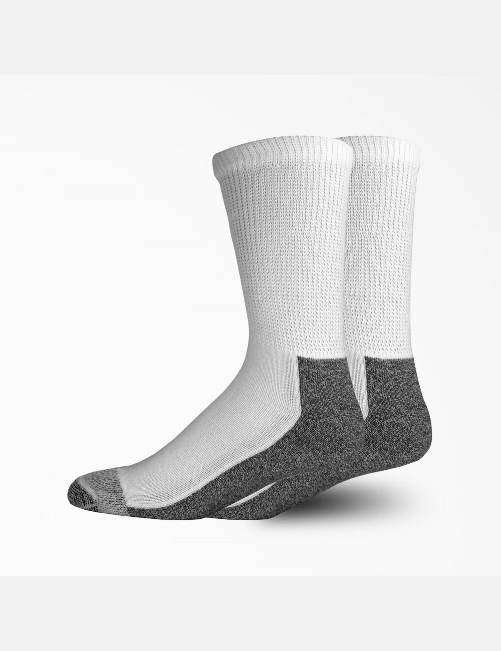 White Dickies Non-Binding Crew Socks | 657HPQEKI