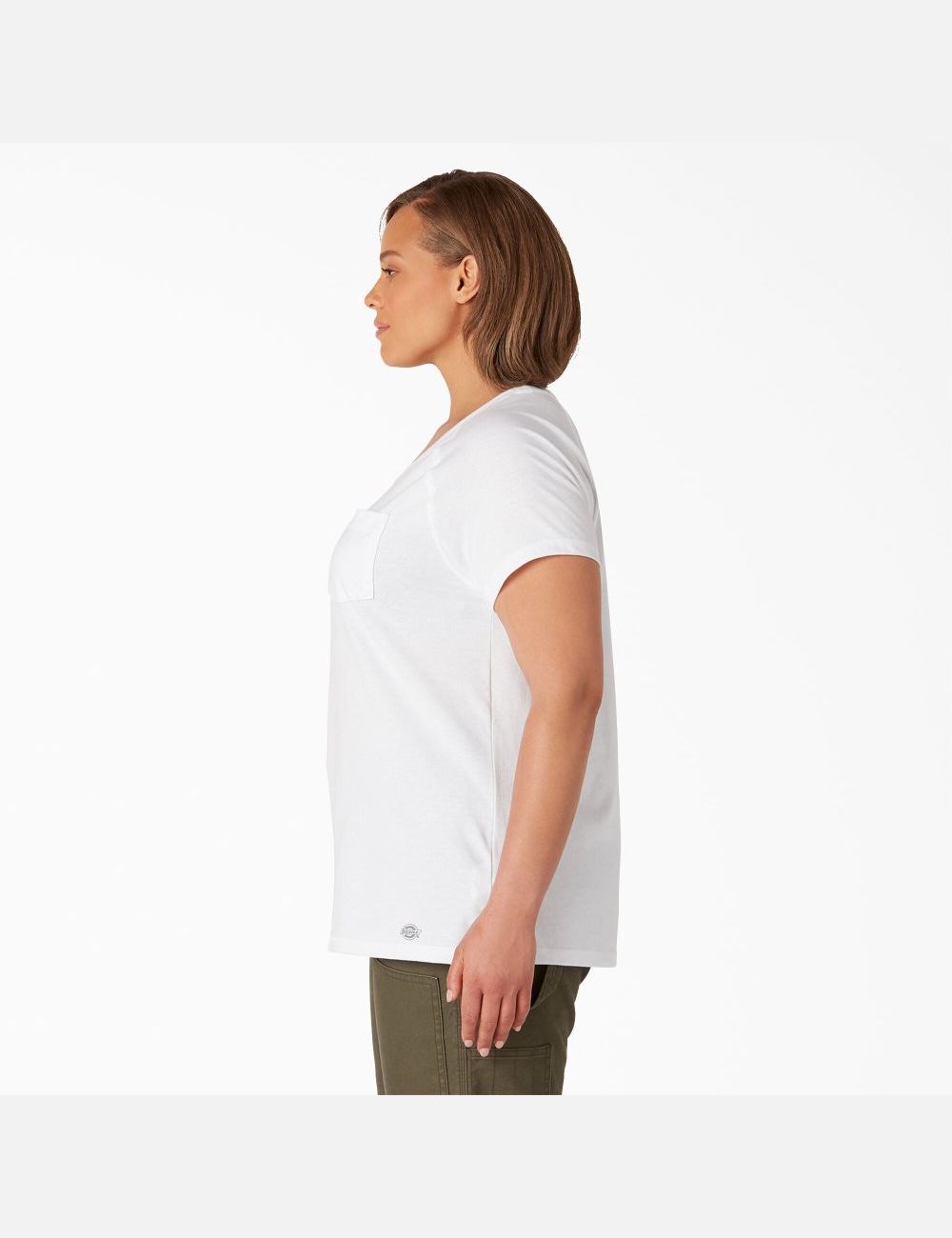 White Dickies Plus Cooling Short Sleeve T-Shirts | 380PBHIUN