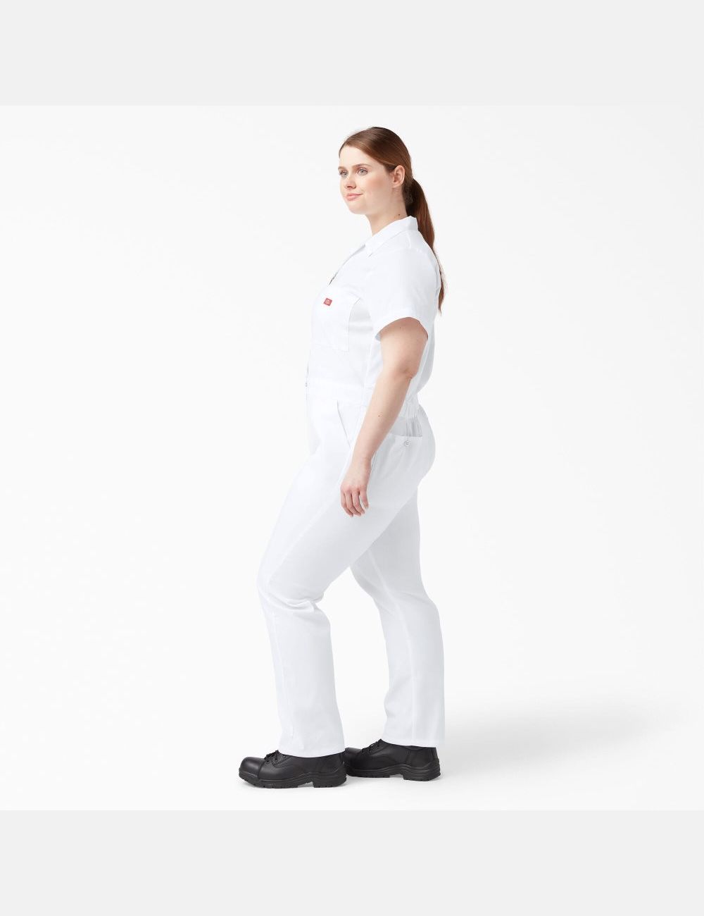 White Dickies Plus FLEX Cooling Short Sleeve Coveralls | 597WBTHVX